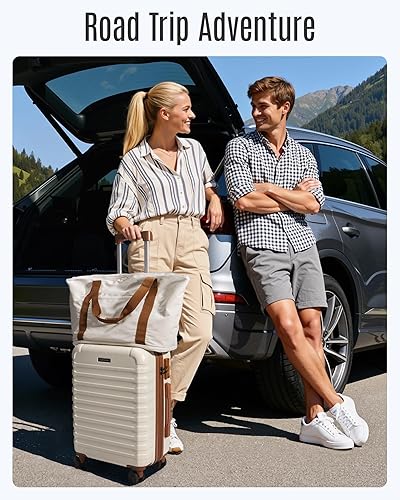 Miniatura 2 de LIGHT FLIGHT Conjuntos de equipaje expandibles de 3 piezas, maleta dura, Beige