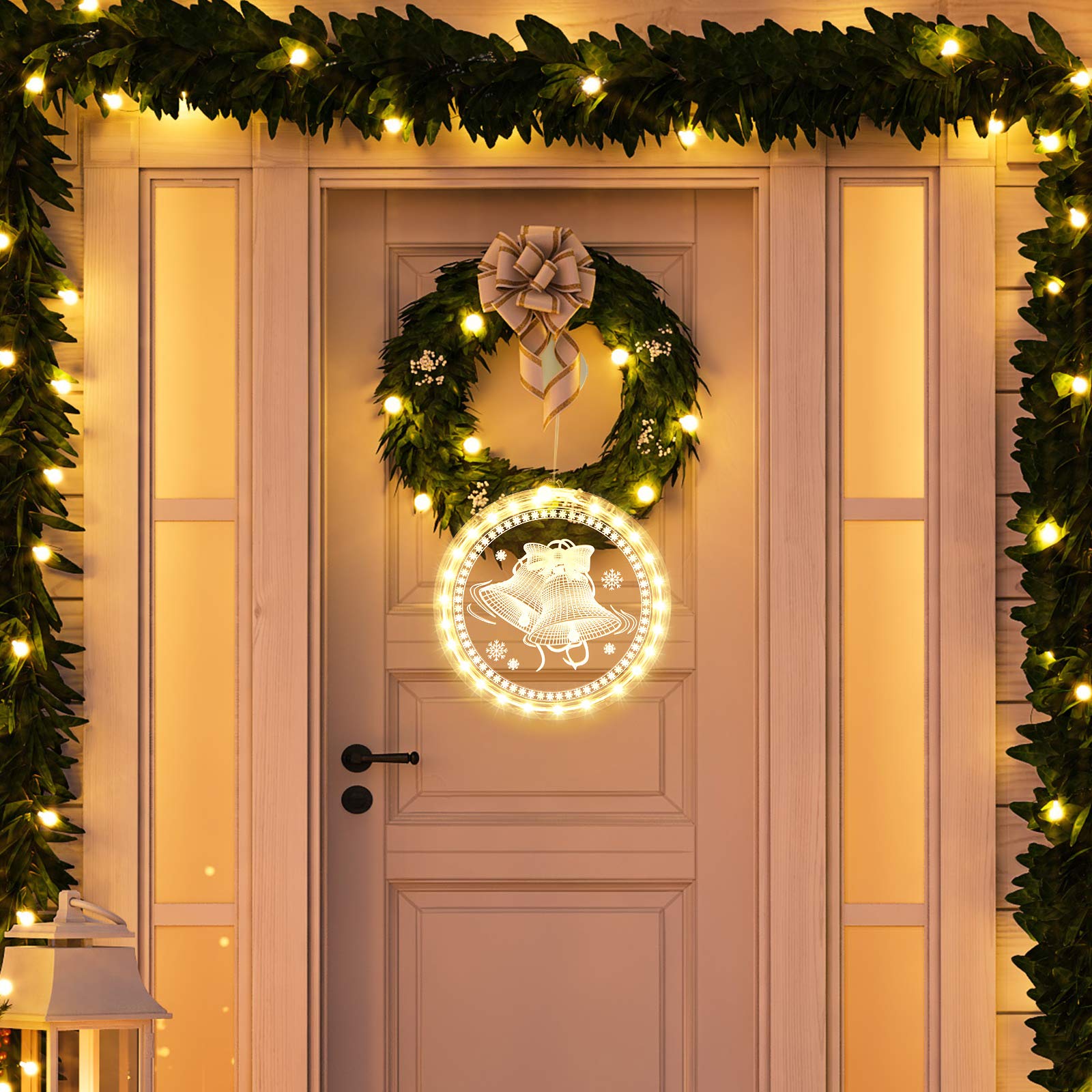Forhome Weihnachts-Lichterkette Für Fenster – Mit 10 Schneeflocken, Fernbedienung, IP44, 8 Beleuchtungsmodi