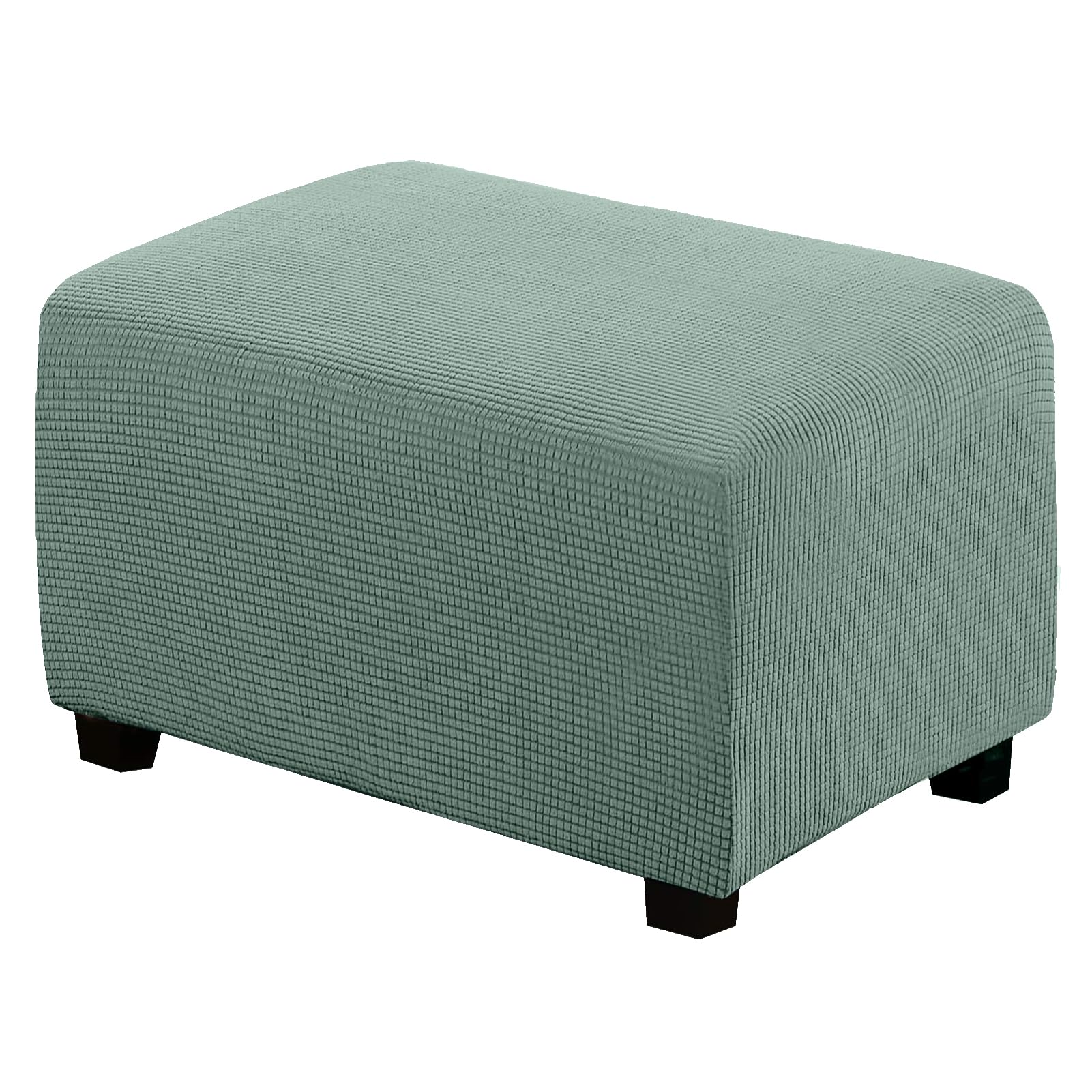 BXFUL Ottoman Slipcovers,Stretch Rectangle Footstool Protector Foldable Soft Non Slip Footrest Covers with Elastic Bottom Furniture Protector, Washable (X-Large,Bean Green)