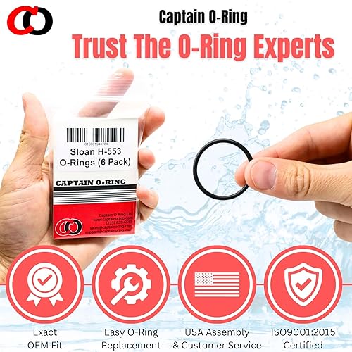 Vista 6 de Captain O-Ring Repuesto H-553/5308696 / P6000-C31 / A912809-0070A Anillos tóricos para Zurn, Sloan, Royal/Regal, American Standard Válvula