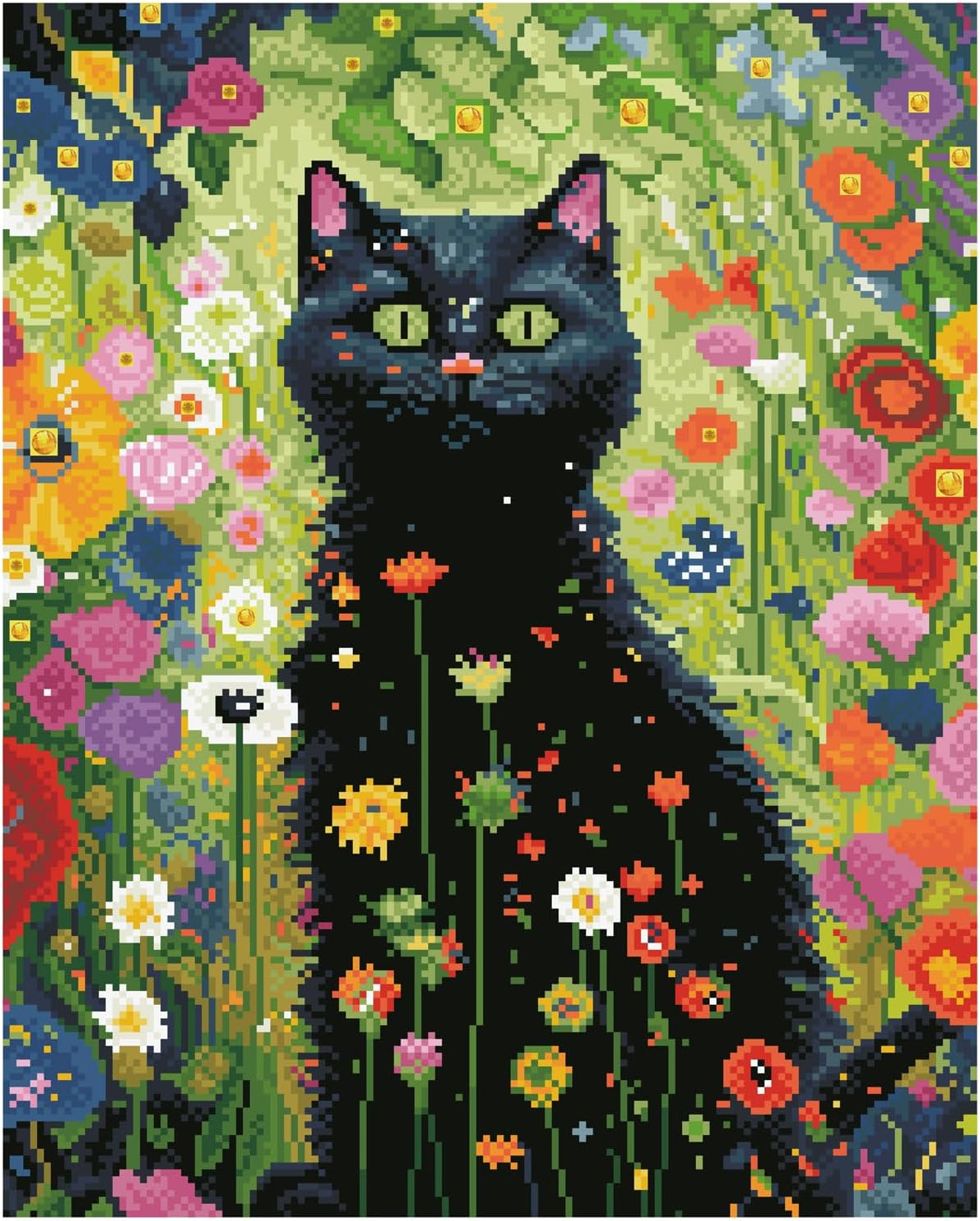 DIAMOND DOTZ Garden Cat Diamond Painting Kits for Adults - Abstract Diamond Art Kits a Relaxing Creative Craft Kit with Dotz Gems 19.9x15.9