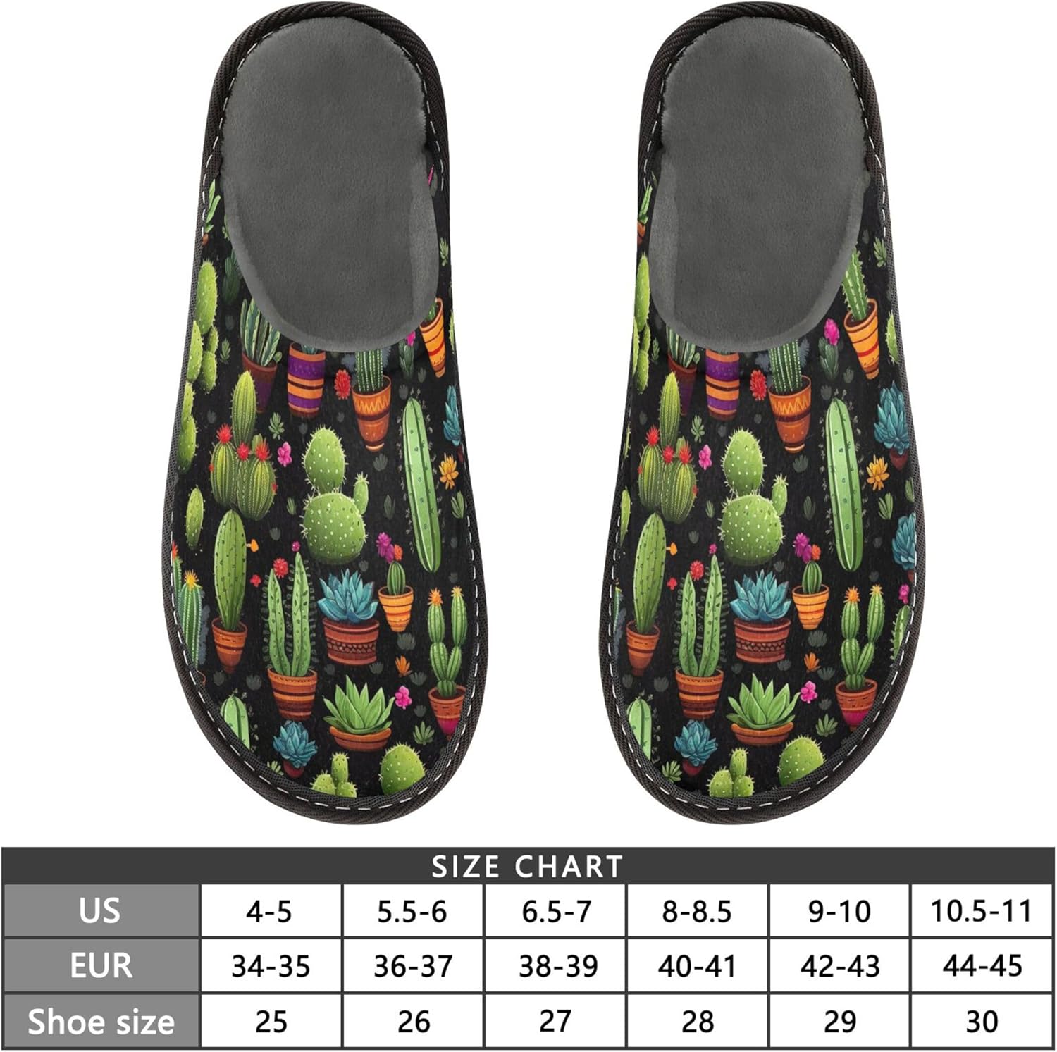 Cactus House Slippers – Cozy Fuzzy Slippers for Guests, Washable & Disposable, Perfect for Shoeless Home, Spa & Hotel Use A110149