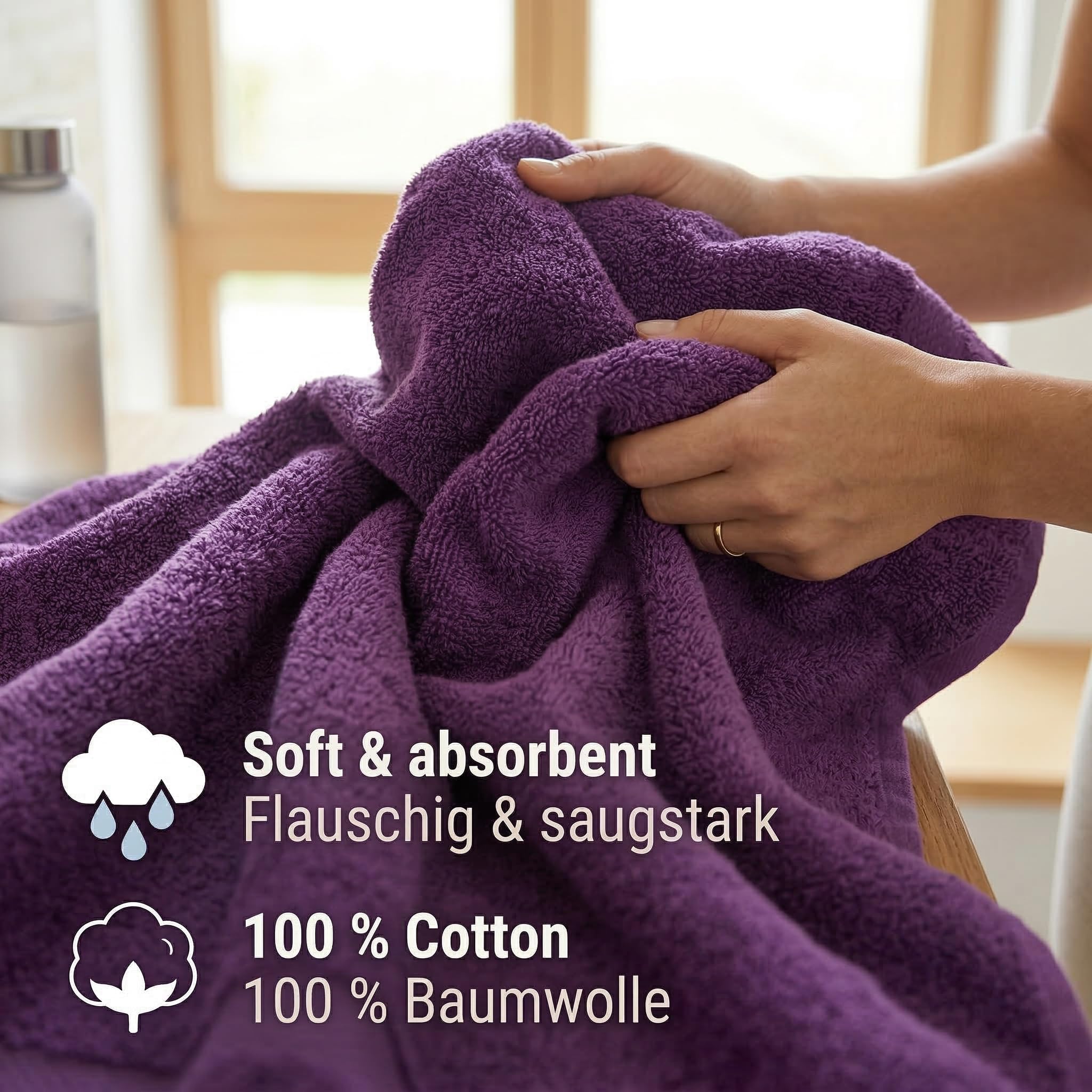 Betz Set de 10 Serviettes Premium 100% Coton 2 draps de Douche 4 de Toilette 2 d'invités 2 Gants Couleur Violet