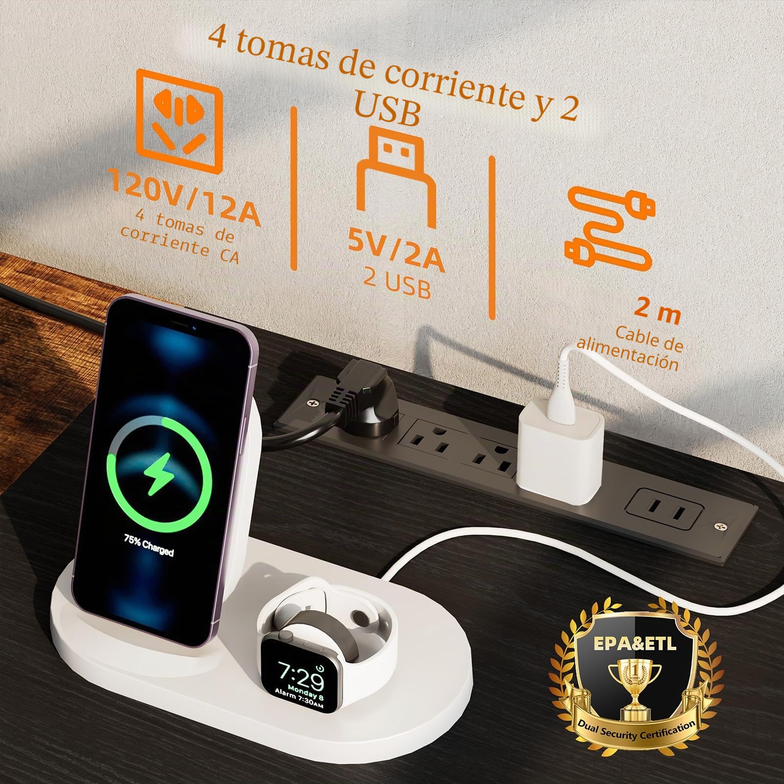 Mueble TV Salon 160 cm, Mueble TV Alto con iluminación LED, Estación de Carga, Puerto USB y Enchufe, Muebles de Salon TV con 4 Cajones 4 Estantes Abiertos, para Salón/Comedor