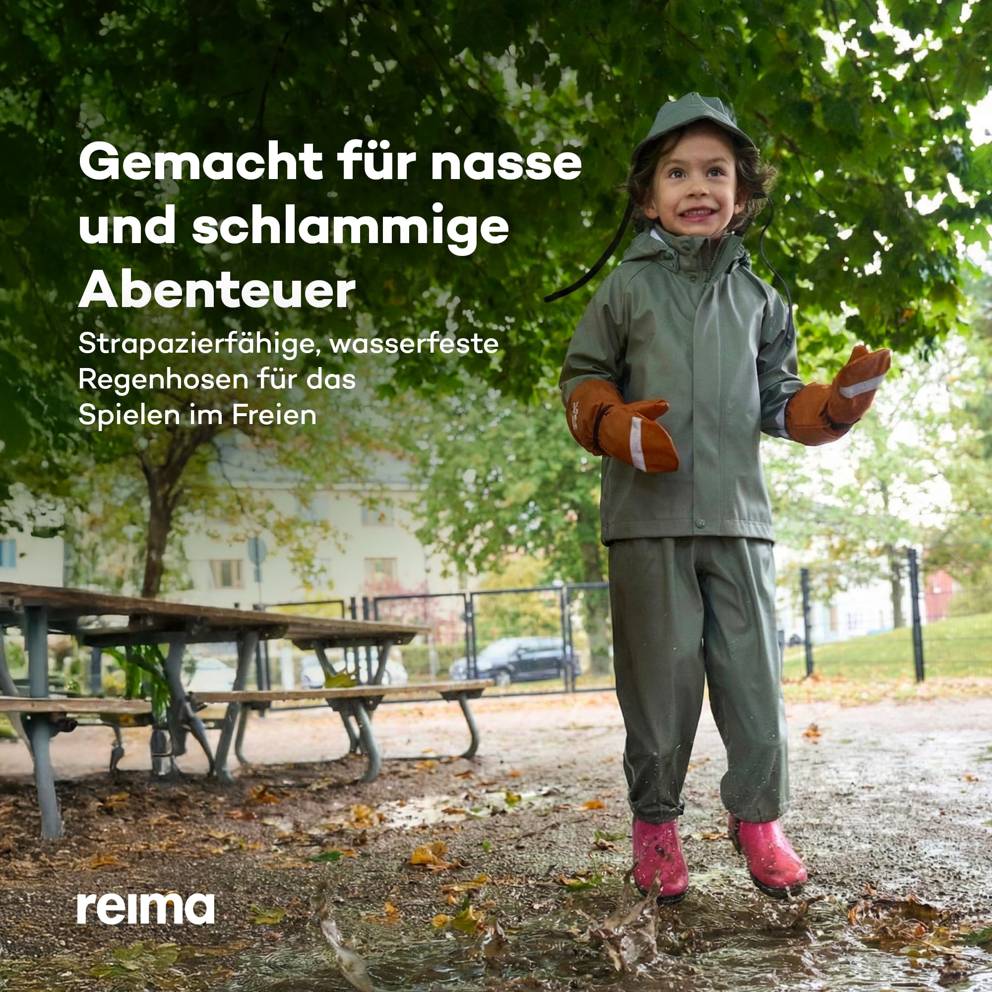 Reima Lammikko Regenhose Kinder grün