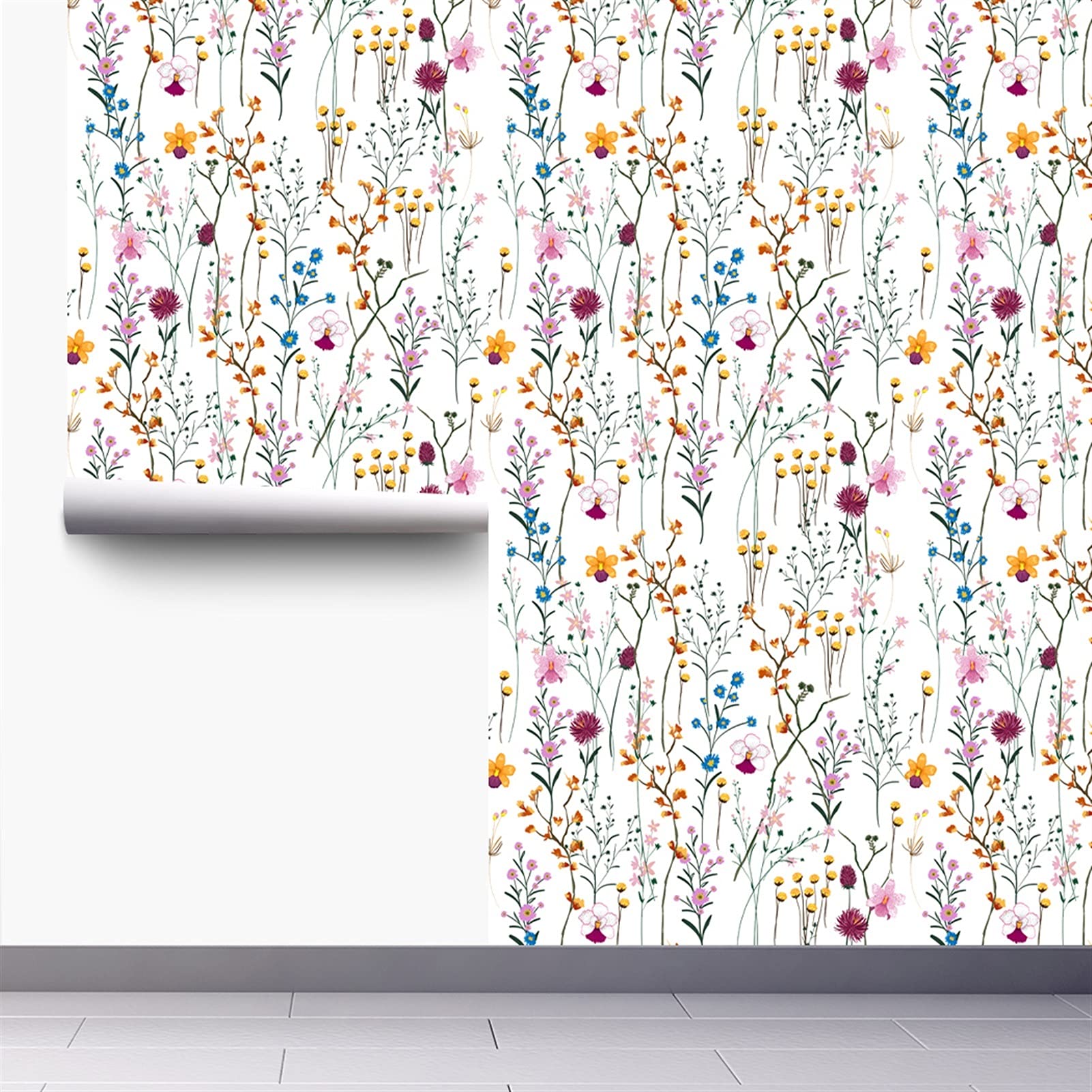 Pegatinas de Pared Vinilos de pared florales extraíbles BRICOLAJE Flor Vines Art Decor Wall Pegatinas Murales Fondos de pantalla gratis para sala de estar TELEVISOR Fondo Niños Gilrs Habitaciones Deco