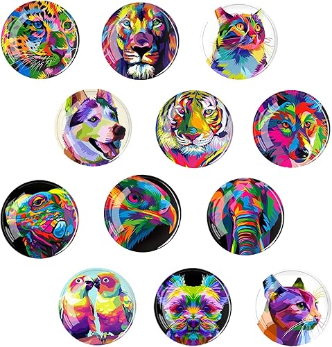 12 calcomanías magnéticas de vidrio para nevera, imanes de cristal de mármol para nevera, decoración para manualidades, imanes de nevera para