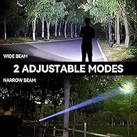 Vista 5 de Rechargeable Flashlights 90,000 High Lumen, 2 Pack Super Bright LED Flashlight with 5 Modes, High Powered Flash Light for Home, Camping, Outdoor