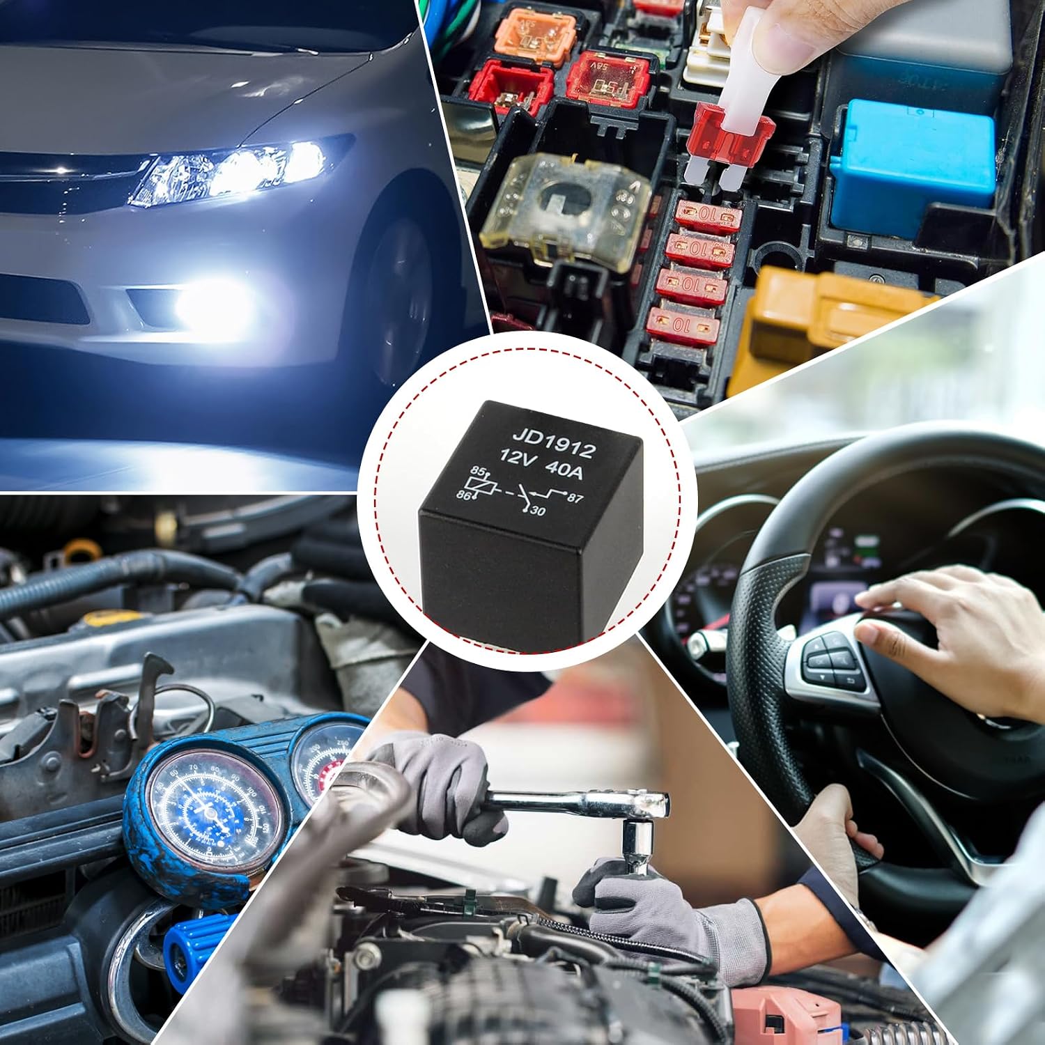 Main Relay Conversion Kit Compatible with 88-91 Honda Civic/CRX,86-93 Integra,86-90 Legend,92-94 Vigor,86-89 Accord,85-91 Prelude
