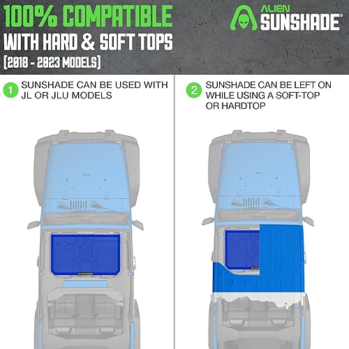 Miniatura 5 de Alien Sunshade - Parasol de malla frontal para techo, bloquea los rayos UV, el viento y el ruido (color azul)