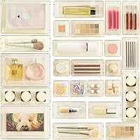 Vista 9 de Vtopmart - Juego de 25 organizadores de cajones de plástico, 4 tamaños versátiles, charolas organizadoras de baño y tocador, contenedores