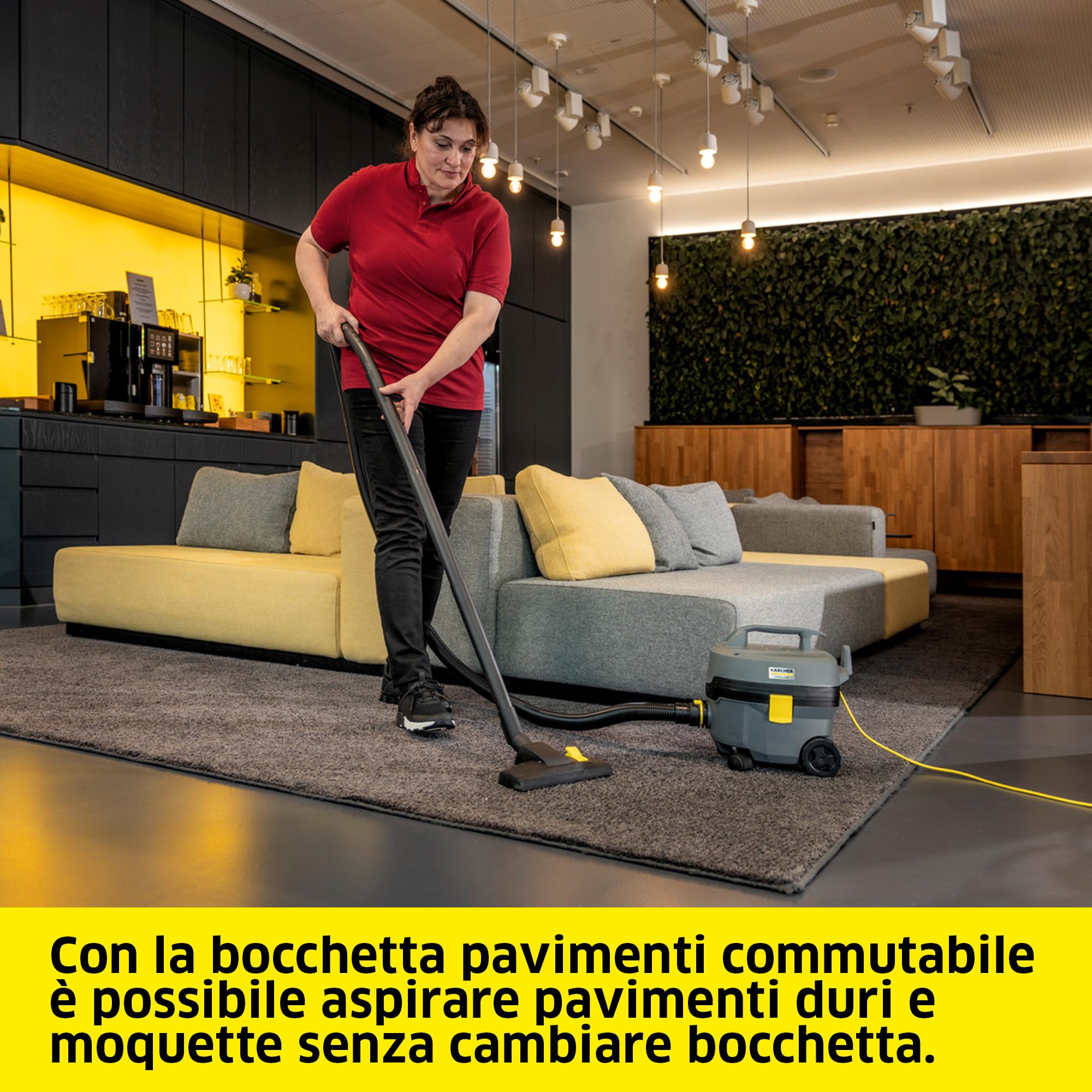 KÄRCHER aspirapolvere professionale T 7/1 Classic, contenitore: 7 l, potenza: 850 W, livello di pressione sonora: 62 dB(A), peso: 3,5 kg, cavo: 7,5 m, cestello filtro permanente