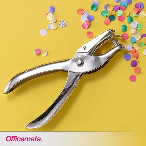 Miniatura 5 de Officemate Perforadora de 1 agujero, capacidad de 5 hojas, plata (90091)
