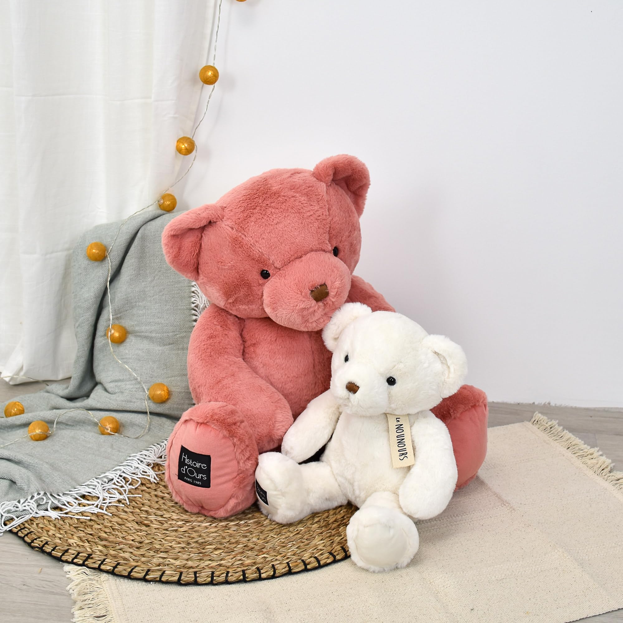 Histoire d'ours - Grande peluche orsetto - L'orsacchiotto - bianco - 40 cm - Grande peluche super morbido da calinare per i bambini - Idea regalo per nascita, bambino, Natale e compleanno - HO3221