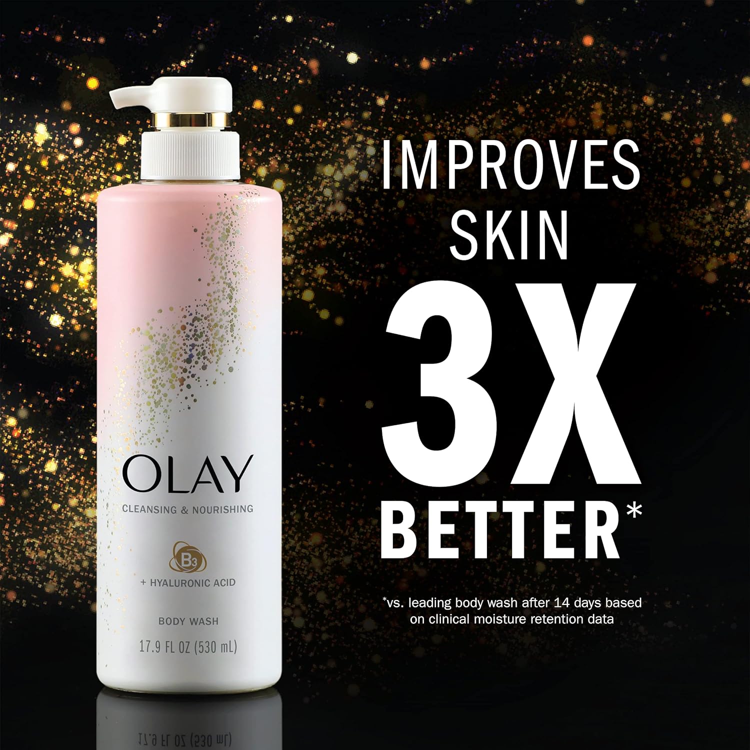Olay Body Wash with Hyaluronic Acid and Vitamin B3, Cleansing & Nourishing, 17.9 Fl Oz (Pack of 4) : Everything Else
