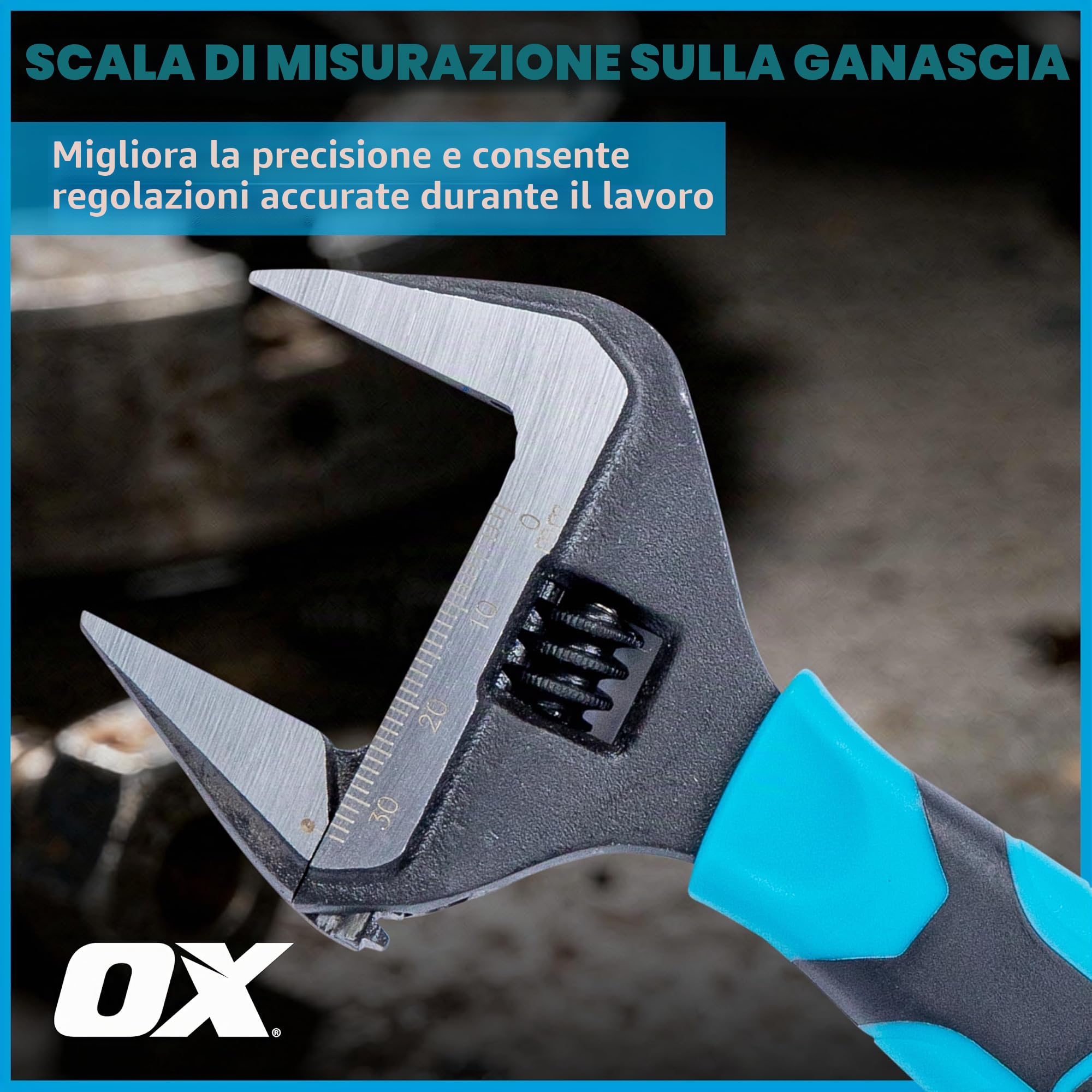 OX - Chiave regolabile professionale, extra larga, multicolore, OX-P324606, multicolore, OX-P324606