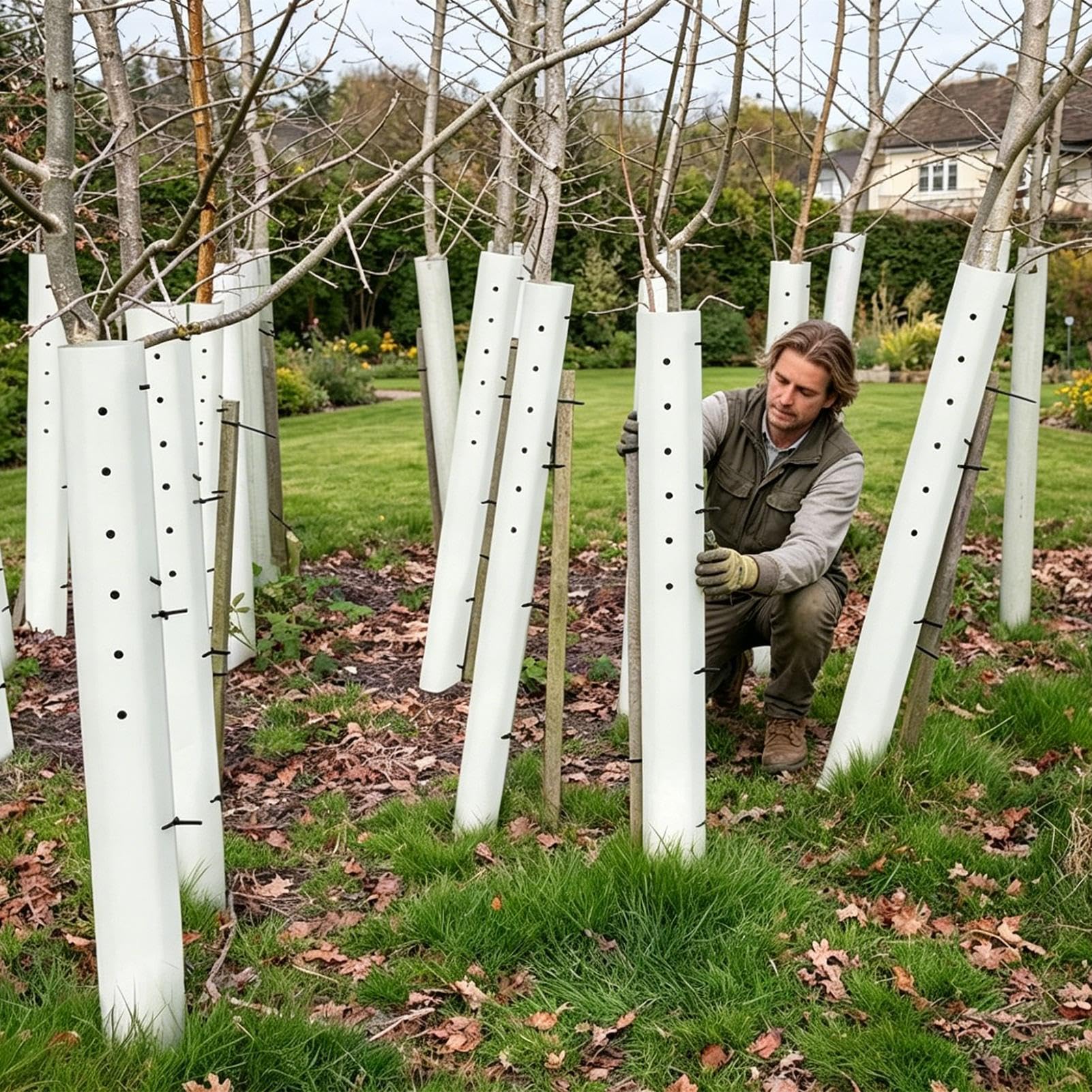 Generico Protecteurs d'arbres - Résistant aux rayons UV Installation rapide | Tubes de croissance des arbres | pour boutures en plein air Jardin pépinières Cour Retro Cour et Serre