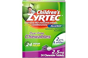 Zyrtec Children's Dye-Free Chewables: Ultimate Allergy Relief for Kids