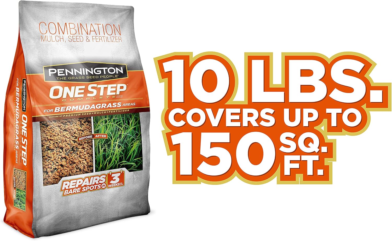 Pennington One Step Complete Bermudagrass Seed, Mulch, Fertilizer 10 lb