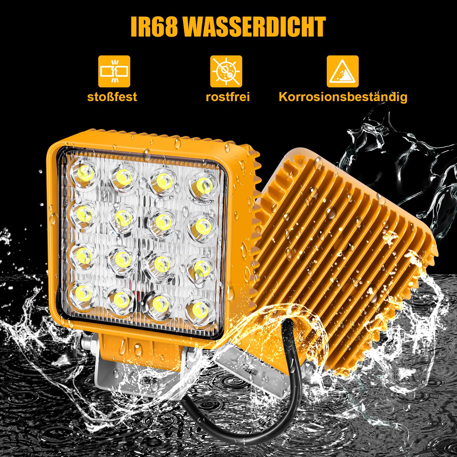ANTOM Faro de trabajo LED 12-60V 240W 4 pulgadas Faros Led IP68 Impermeable Potentes Potentes Faros Para Camión para Moto ATV SUV Tractor Camión Barco