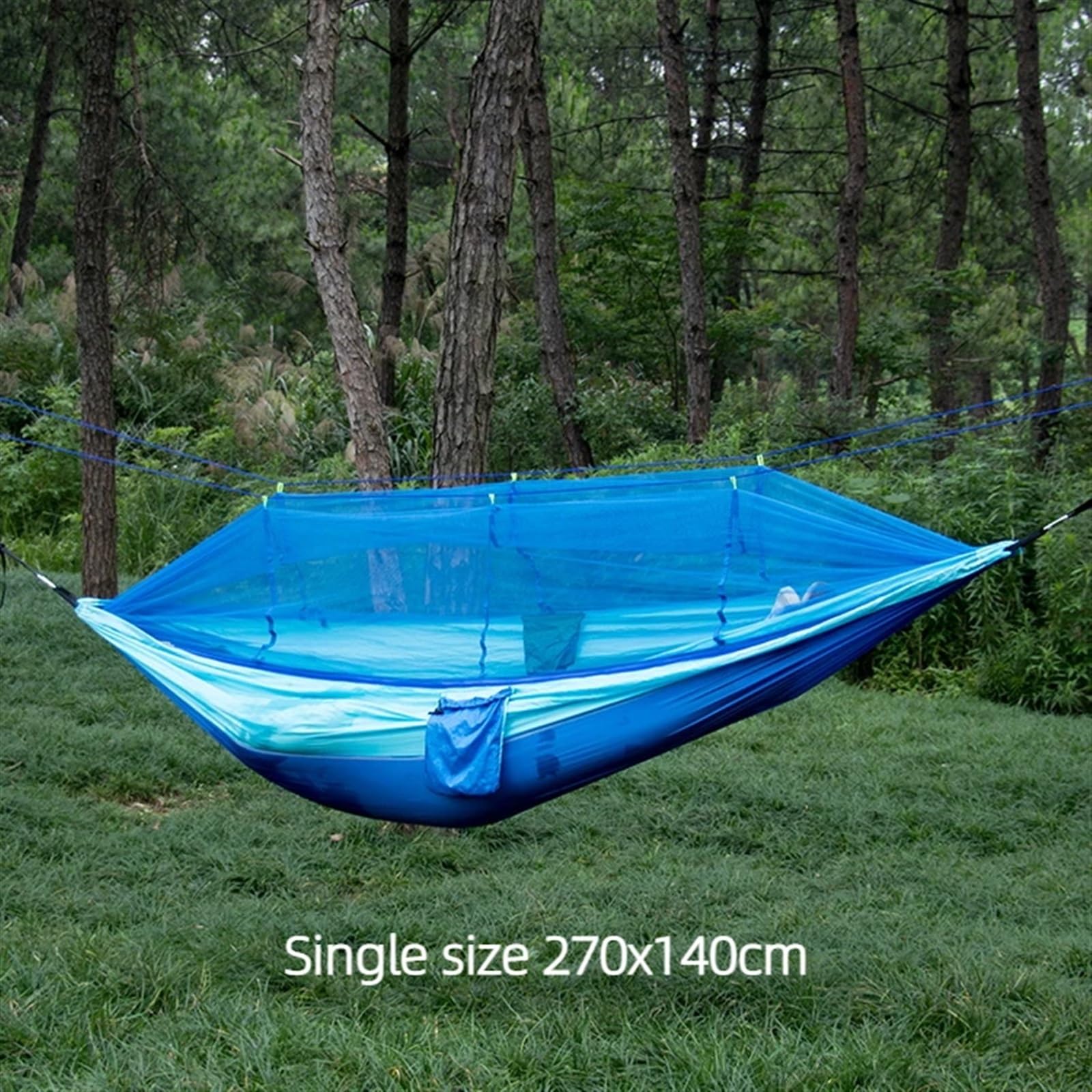 Amaca da Viaggio Portatile da Campeggio all'aperto Amaca Singola e Doppia for Dormire con zanzariera per l'escursionismo, Il Campeggio(Single Green 2)
