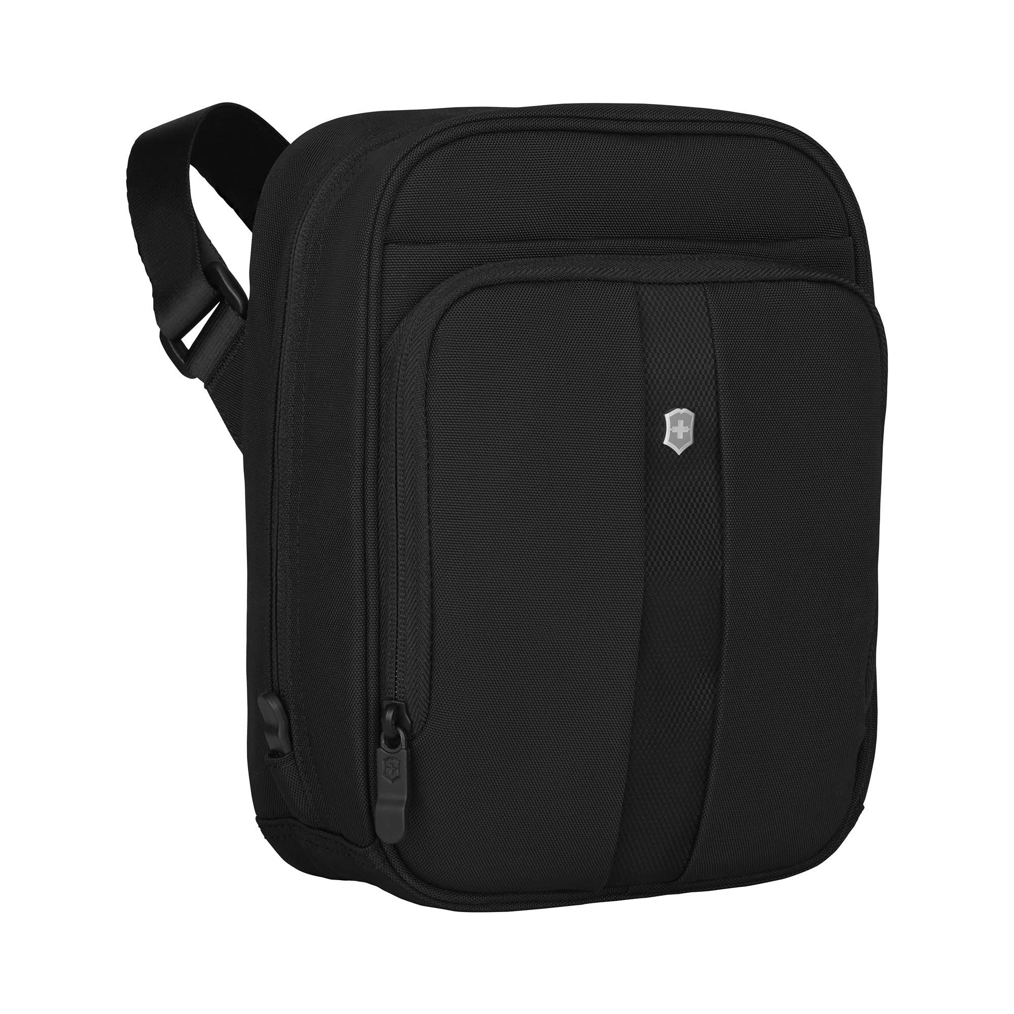 Victorinox TA 5.0 Vertical Travel Companion, bolso bandolera de viaje con compartimento para tableta, protección RFID, 27 x 10 x 21 cm, negro