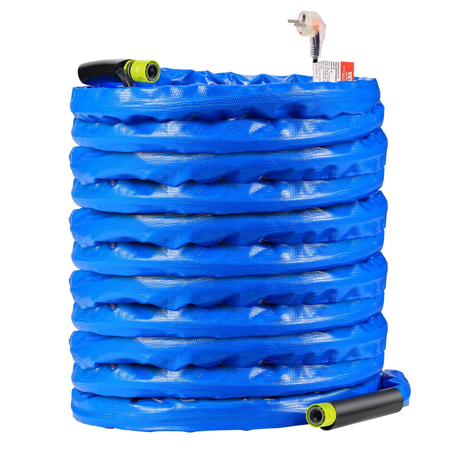 VEVOR Tuyau d'Eau Chauffant pour Camping-car 30,5 m, Tuyau d'Eau Potable Antigel jusqu'à -42,7 ℃, Autorégulation Automatique, Diamètre Intérieur de 16 mm avec Raccords Rapides, sans Plomb ni BPA