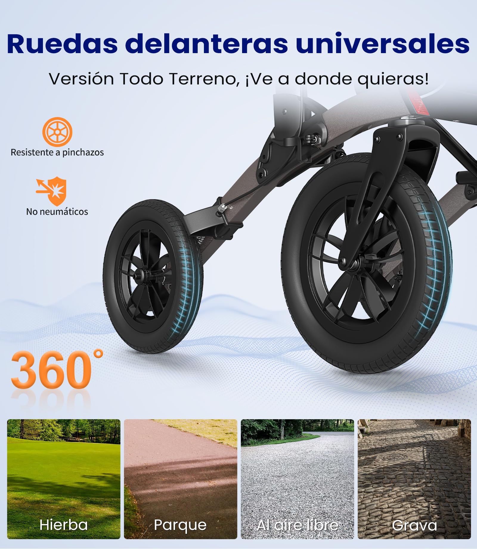 VOCIC Andador para ancianos,Andadores adultos con cesta y asiento y 4 ruedas,Andador plegable ligero, Aluminio ajustable en altura para exteriores y viajes, Gris (5 años de garantía)