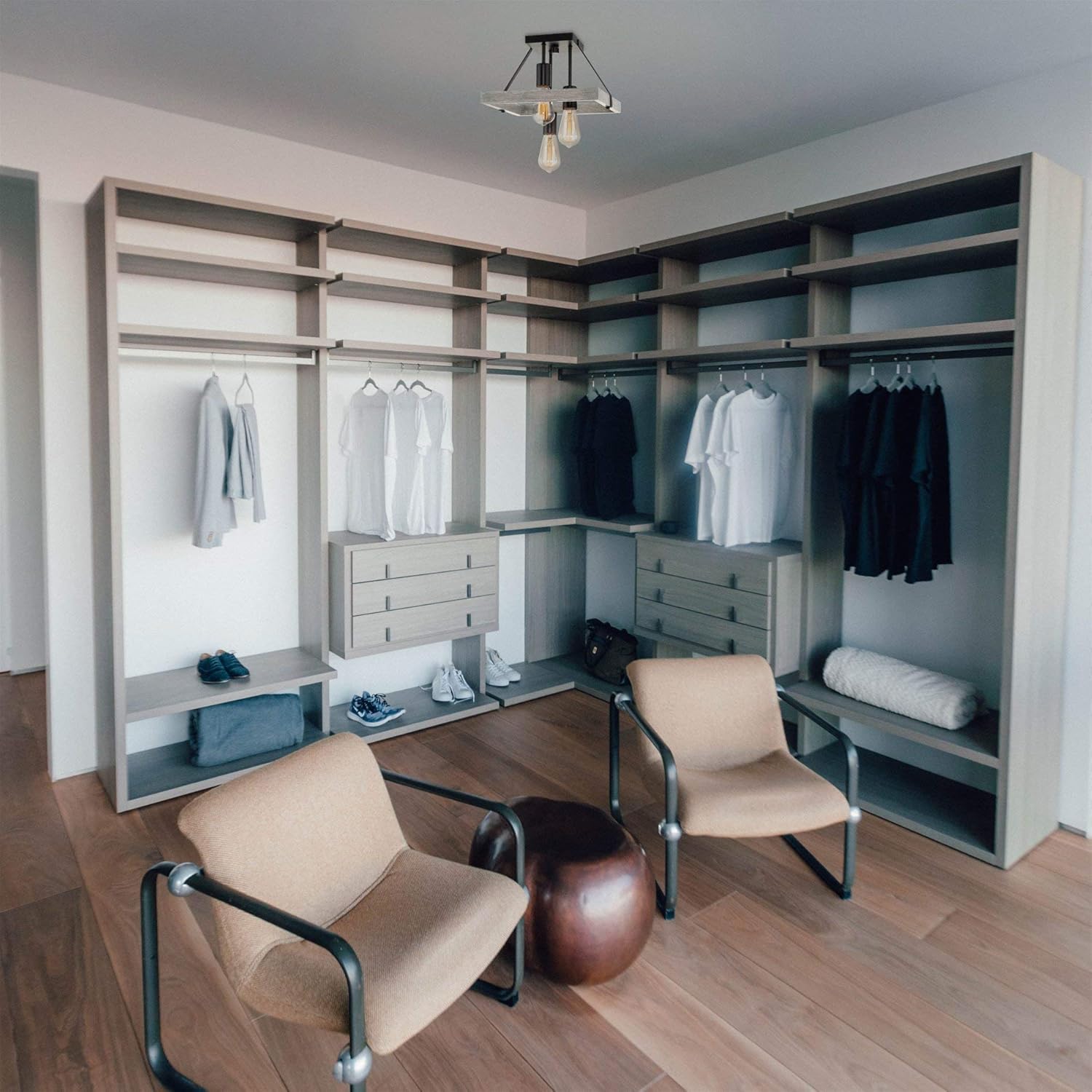 Uр Tо 40% оƒƒ Kira Home Powell 12 3-Light Rustic Farmhouse Flush Mount Ceiling Light, Gray Oak Wood Style + Black Finish