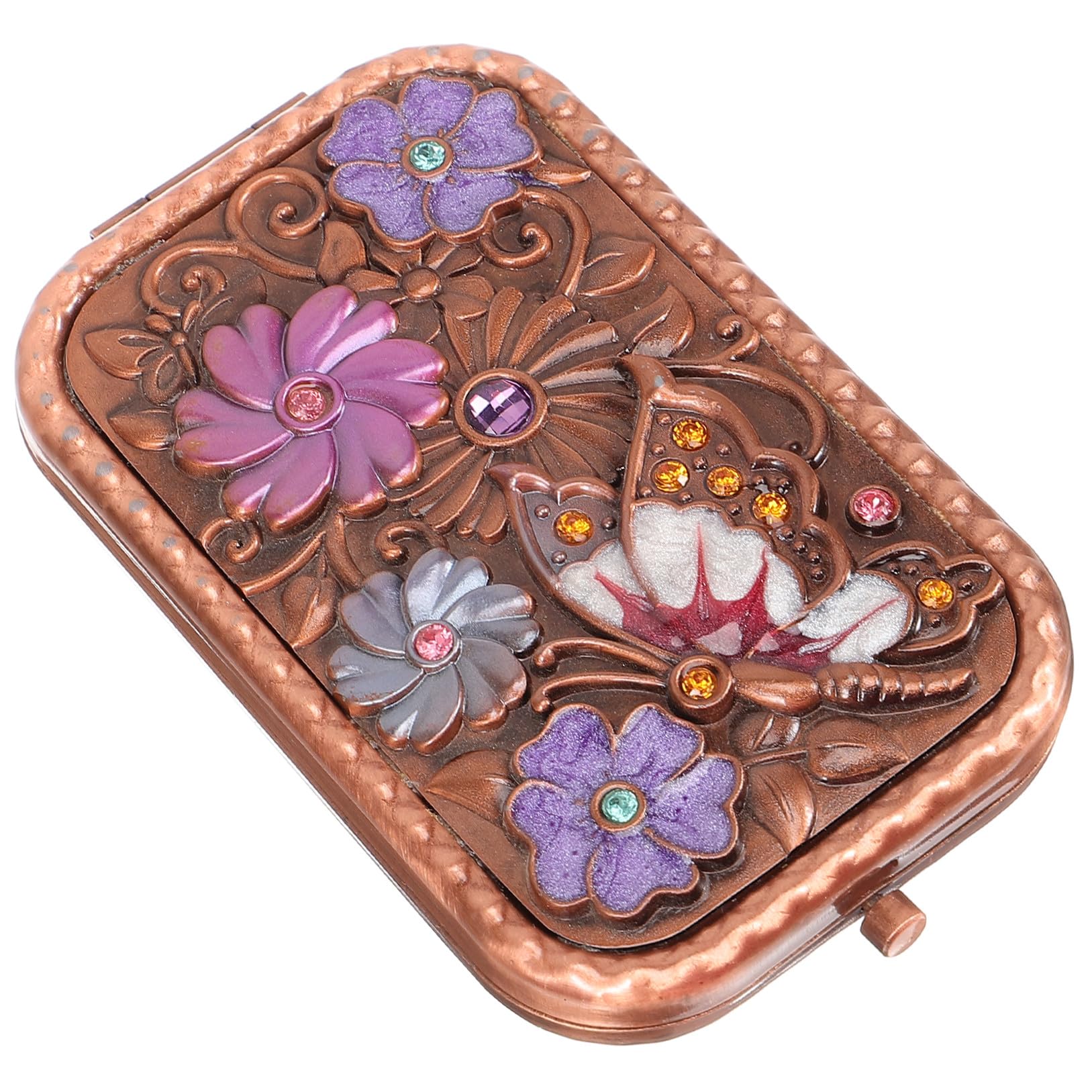 2pezzi Retro Pieghevole Bifacciale Portatile Accessorio Cosmetico Per e