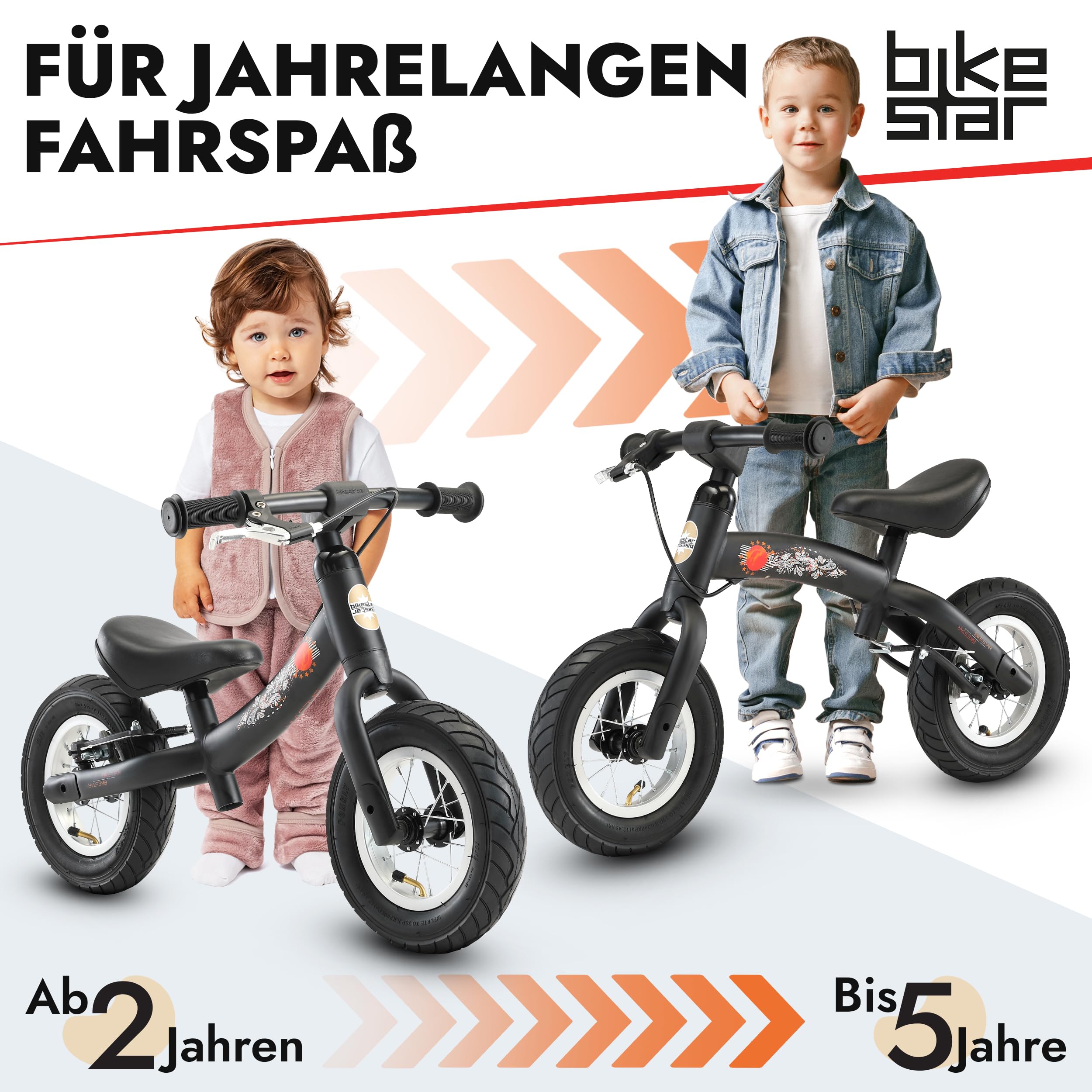 BIKESTAR Kinder Laufrad Lauflernrad Kinderrad für Jungen und Mädchen ab 2-3 Jahre | 10 Zoll Sport Kinderlaufrad | Risikofrei Testen