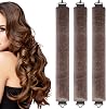 3 Pcs Heatless Curlers Headband Hair Styling Set - No Heat Blowout Rods for Long Short Wavy Hair DIY Styling Brown