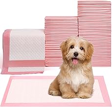 Almohadillas de entrenamiento para inodoro para mascotas, 100 unidades desechables para cachorros de 18 x 13 pulgadas, ultra absorbentes, de secado rápido, almohadillas para orinal a prueba de fugas para perros, gatos, conejos y cobayas (rosa)