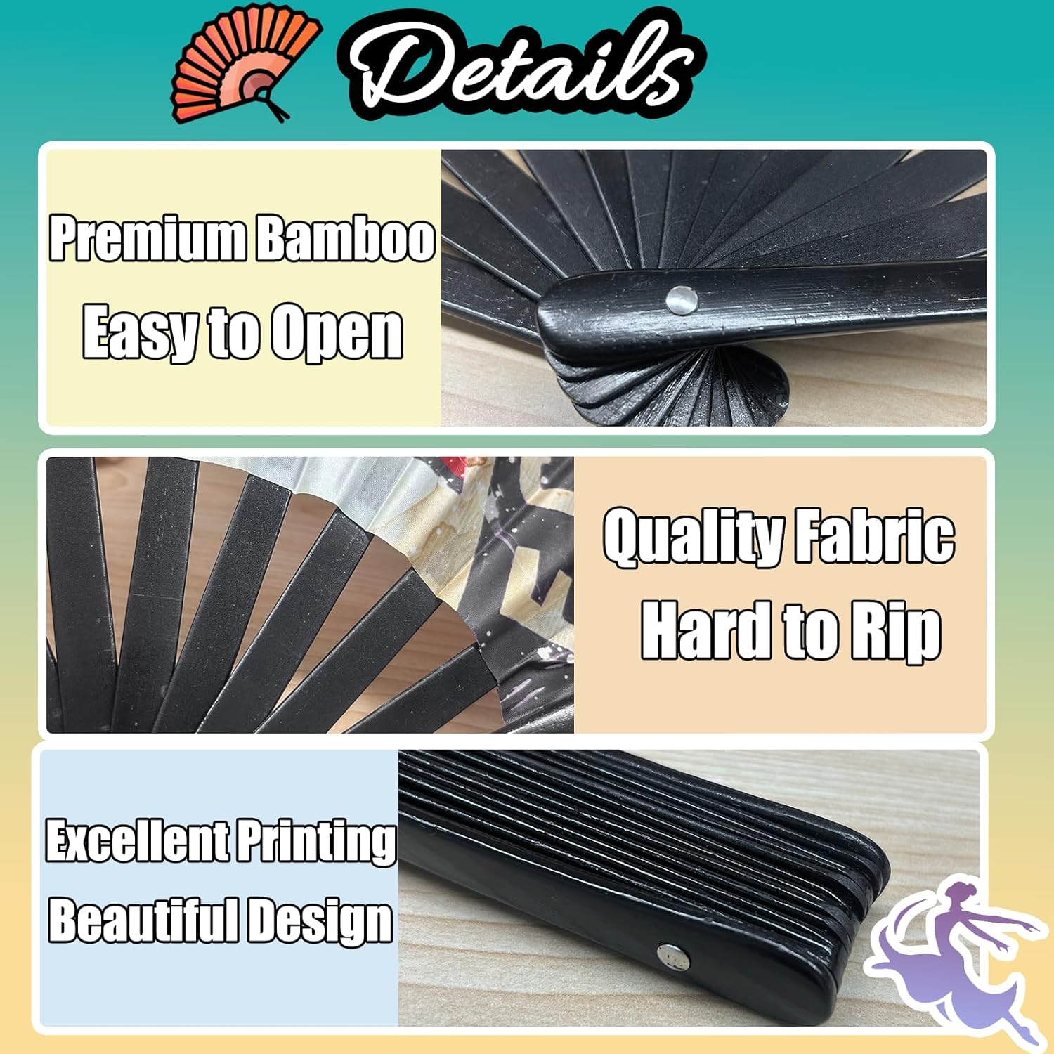 10 Pcs Custom Fans for Dancing Personalized Line Dance Popping Fan Handheld with Pictures Text Customized Clack Fans Gift for Women Decorative Foldable Wedding Church Cosplay Party 13"