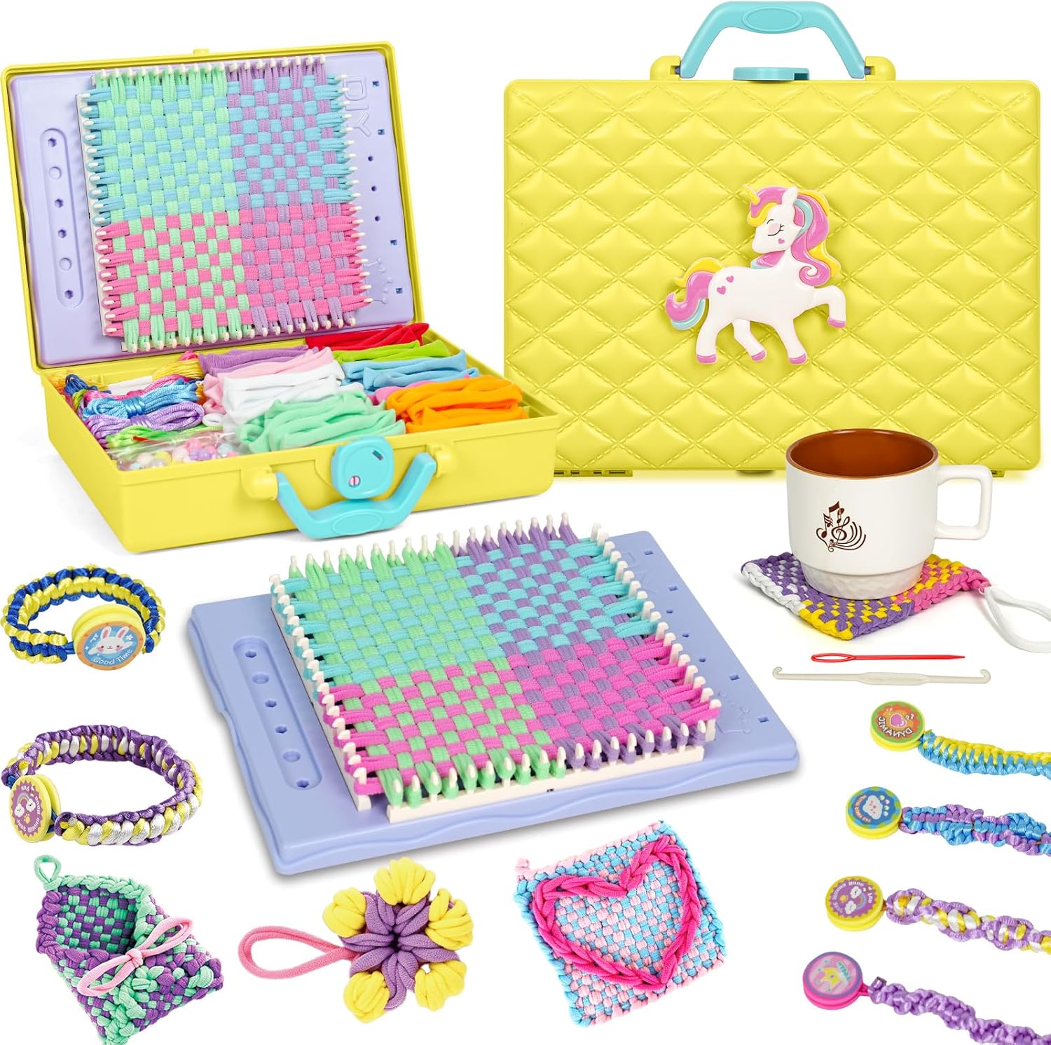 Vriendschapsarmband maken kit voor meisjes van 8+, snelle DIY Arts and Crafts Kit, geel