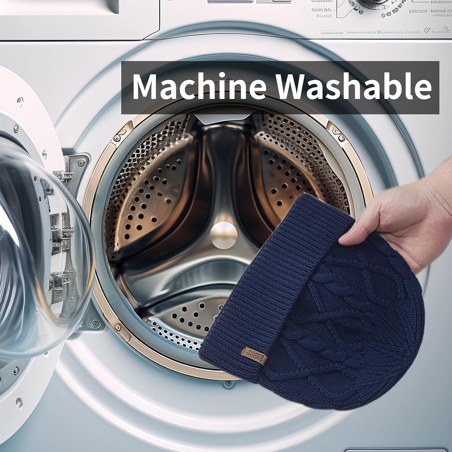 OUTDOOR SHAPING Merino Wool Beanie, Unisex Cable Knit Hat, Daily Rib Cuff Beanie, Warm Winter Cap