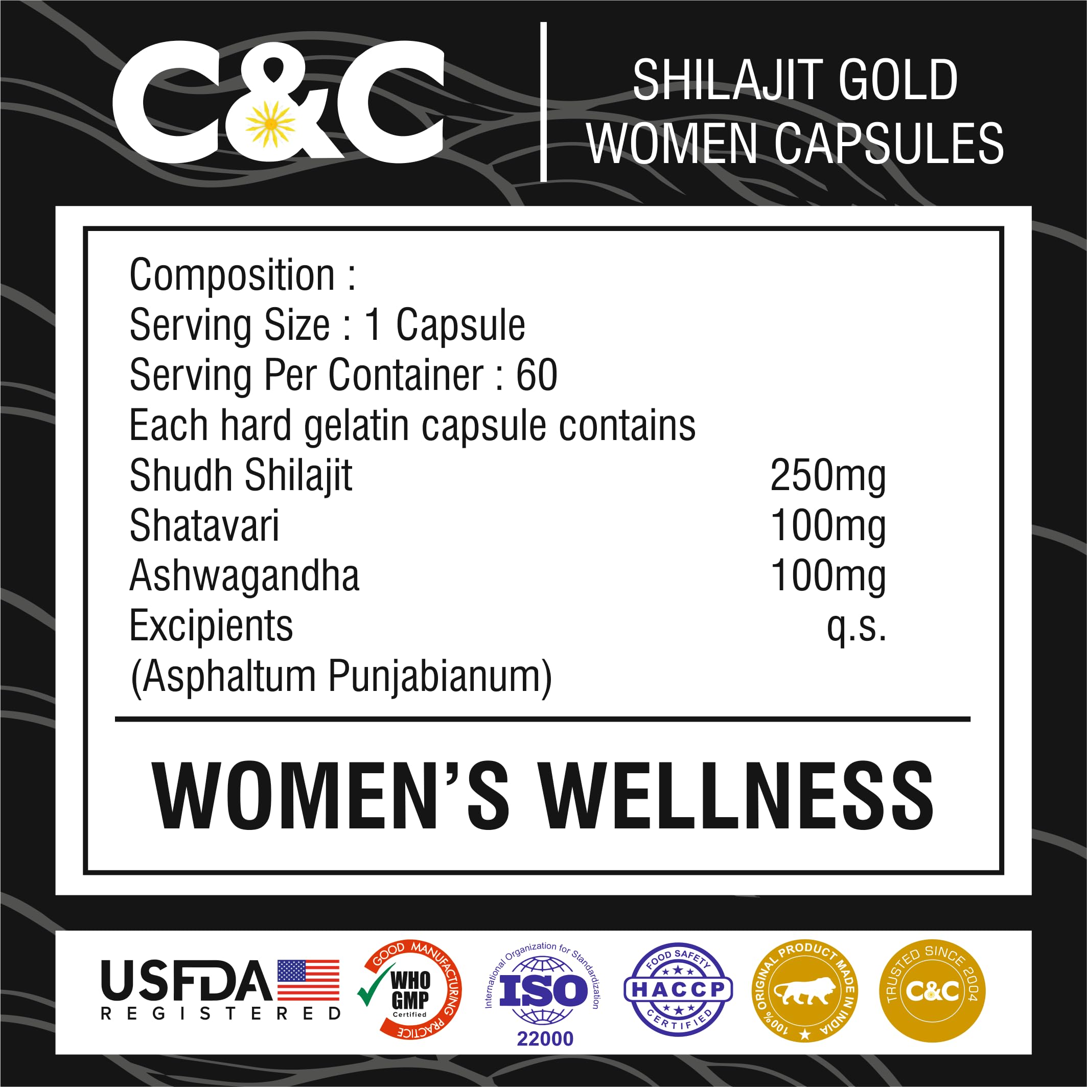 Shilajit Gold Women Capsules – Energy, Strength & Hormonal Balance Support Supplement with Himalayan Shilajit, Ashwagandha, Satavari for Immunity & Vitality (Pack of 1) — Amazon image 4