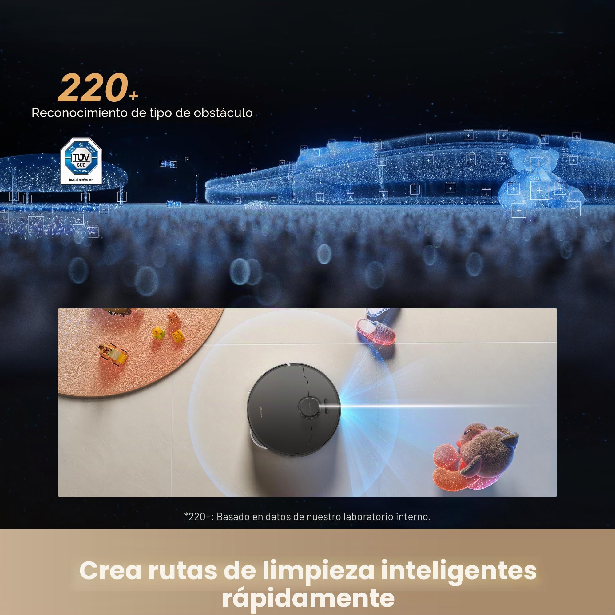 DREAME L60 Ultra PE robot aspirador y fregona, succión de 30.000 Pa, autolimpieza, limpieza profunda de esquina a borde, cepillo para polvo desenredante, evita obstáculos y navegación en 360°, negro