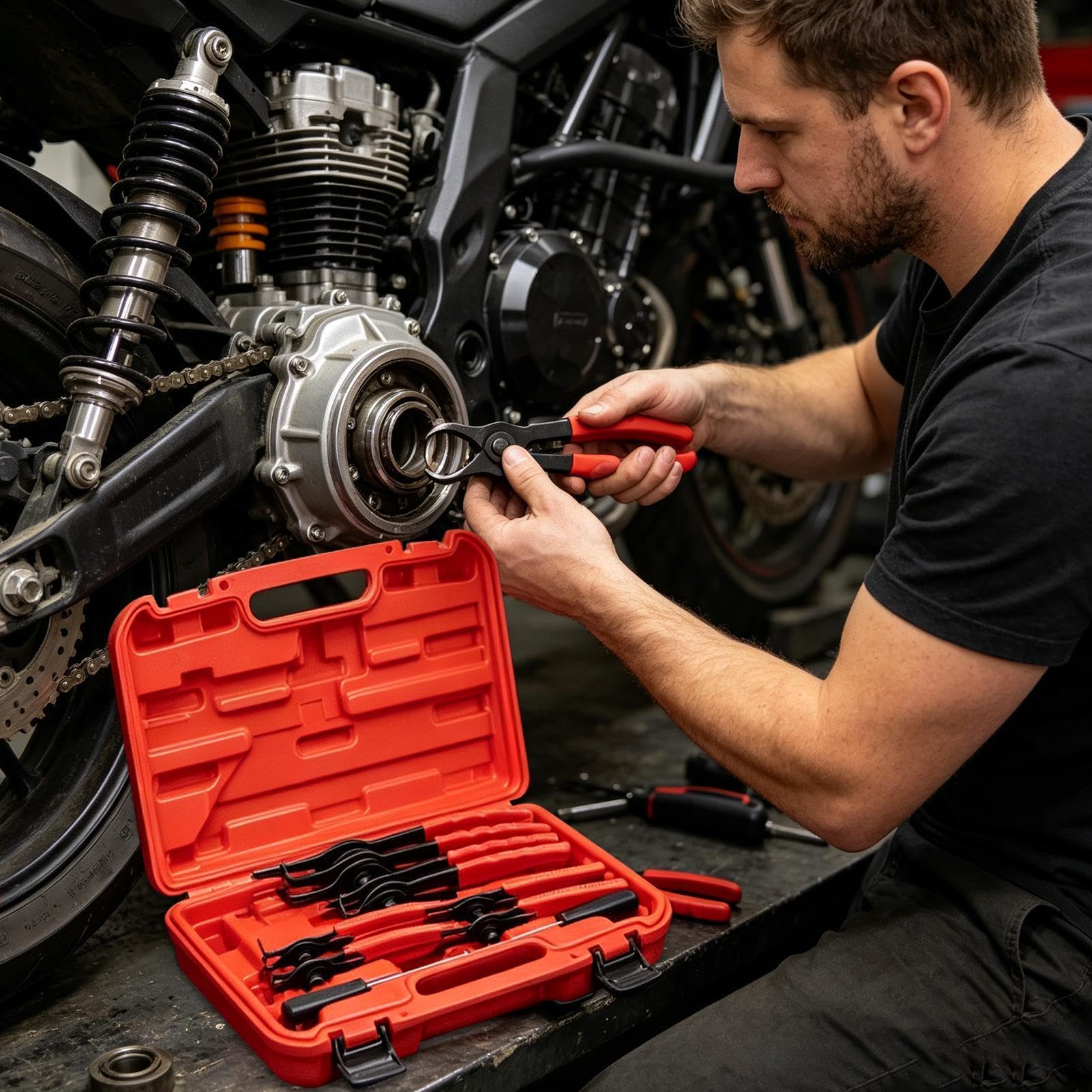 Pince À Circlips Kit D'Outillage Manuel Automobile | Outil Pour Circlips Intérieurs Et Extérieurs Pour La Réparation Automobile, Atelier De Réparation, Garage, Entretien