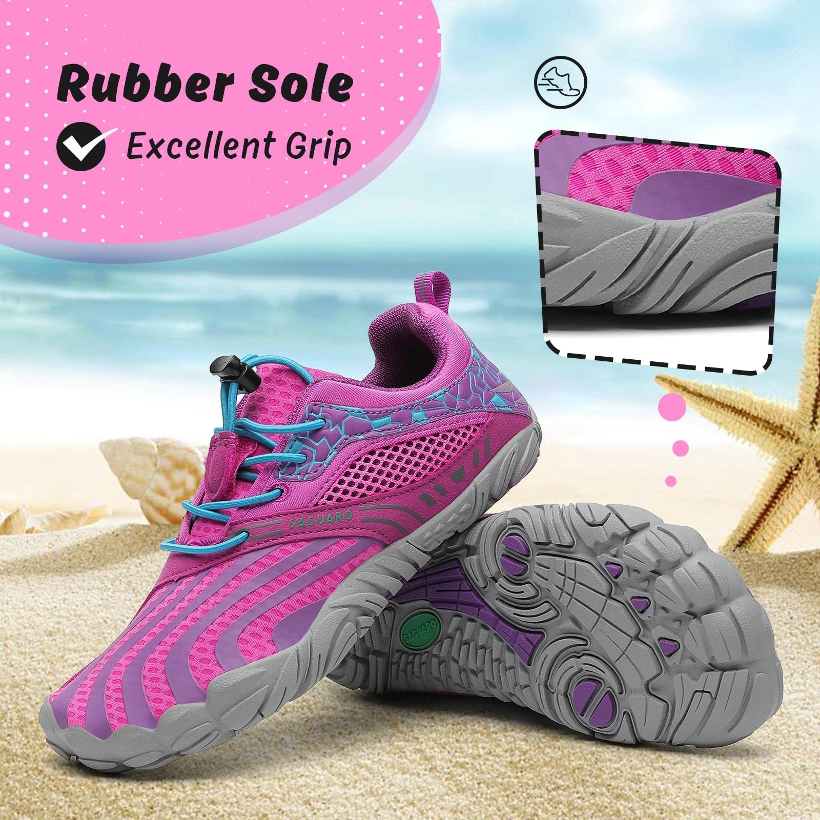 SAGUARO Niños Calzado Descalzos Zapatillas de Trail Niñas Transpirables Minimalistas Zapatillas de Deporte, 24-36 EU — view 18
