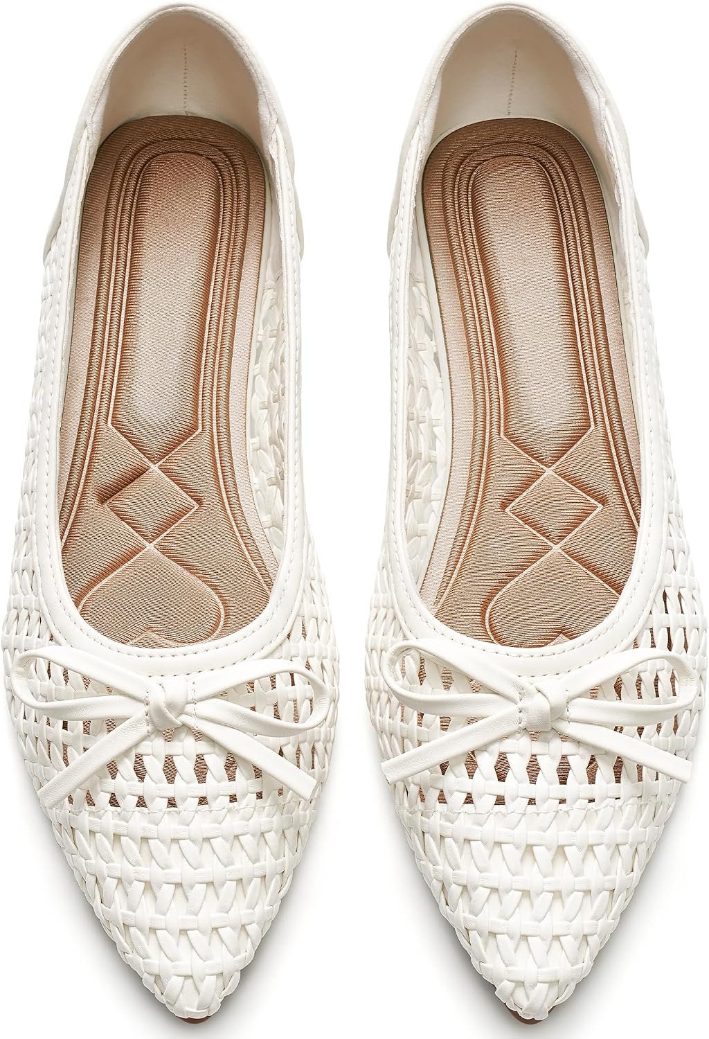 FUDYNMALC Woven Flats for Women Comfortable: Breathable Dressy Ballet Flats