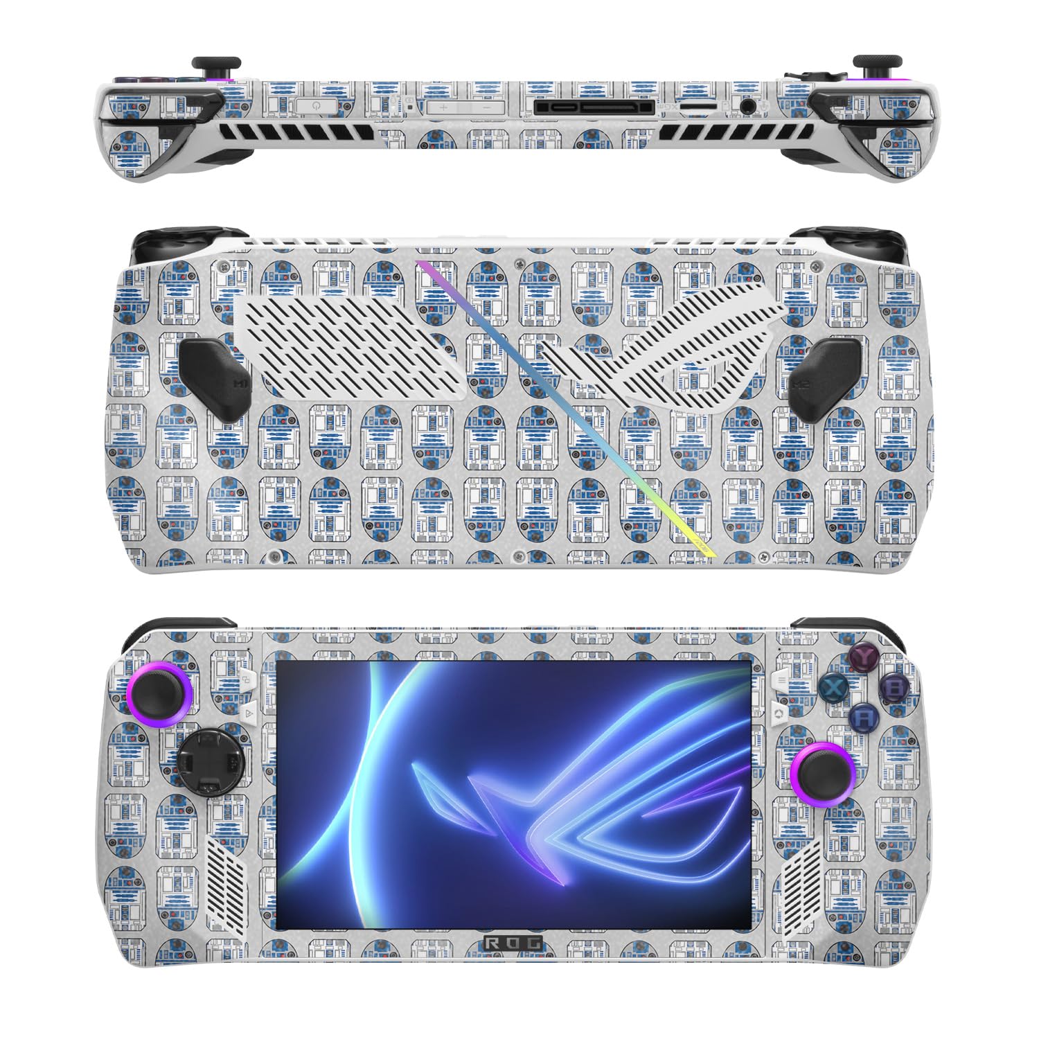MightySkins Glossy Glitter Skin Compatible with Asus ROG Ally - Galaxy Bots | Protective, Durable High-Gloss Glitter Finish | Easy to Apply