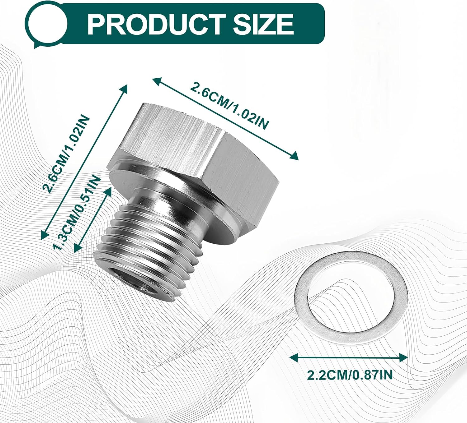 Oil Pressure Sensor Adapter, M16 1.5 Adapter to 1/8 NPT Fitting 304 Stainless Steel for All GM LS Engines LS1/LS3/LSX/6.2L/6.0L/5.3L/4.8L/4.3L/4.2L