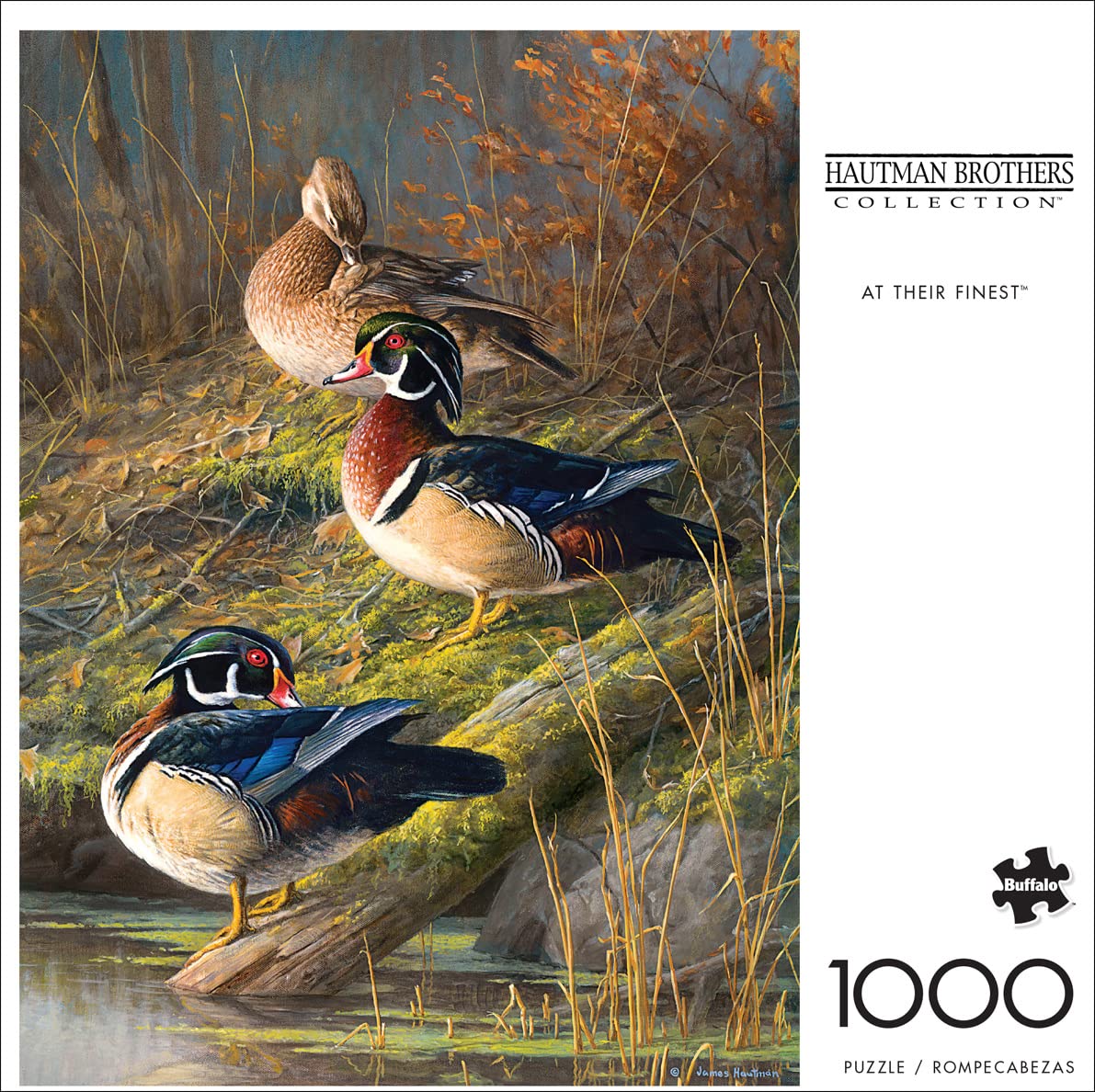 Puzzle Buffalo Games 1000 Pezzi - Hautman Brothers 'Al Loro Meglio' - Anatra In Natura - Dimensioni 68x50cm Con Poster Bonus