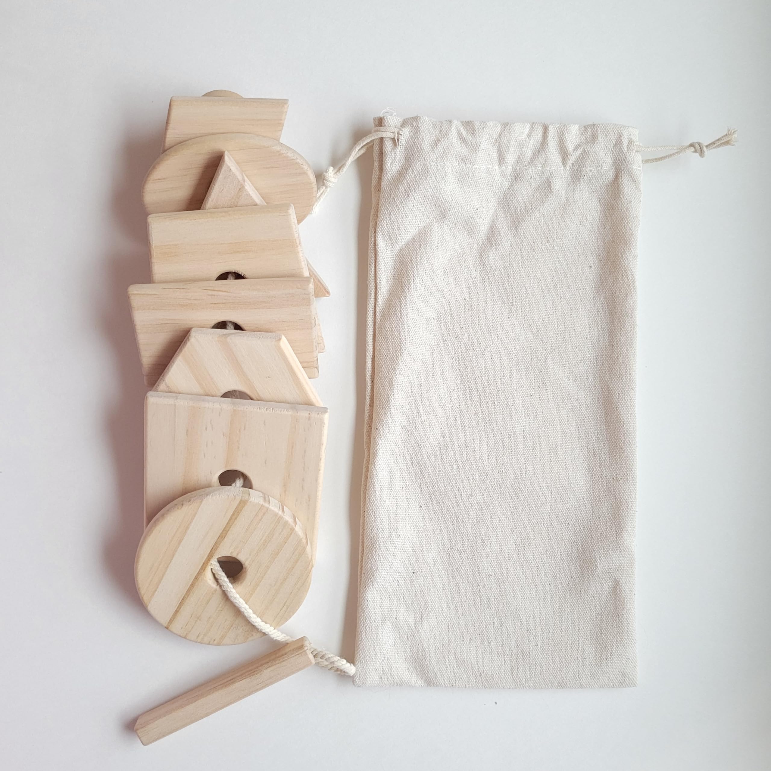 Acorn to Oak Wood Lacing Beads for Toddlers, DIY Wood Craft, Unfinished Wood Toy for Toddlers, Montessori Toddler Toy Montessori Wood Toys Toddler Toy Montessori Toddler