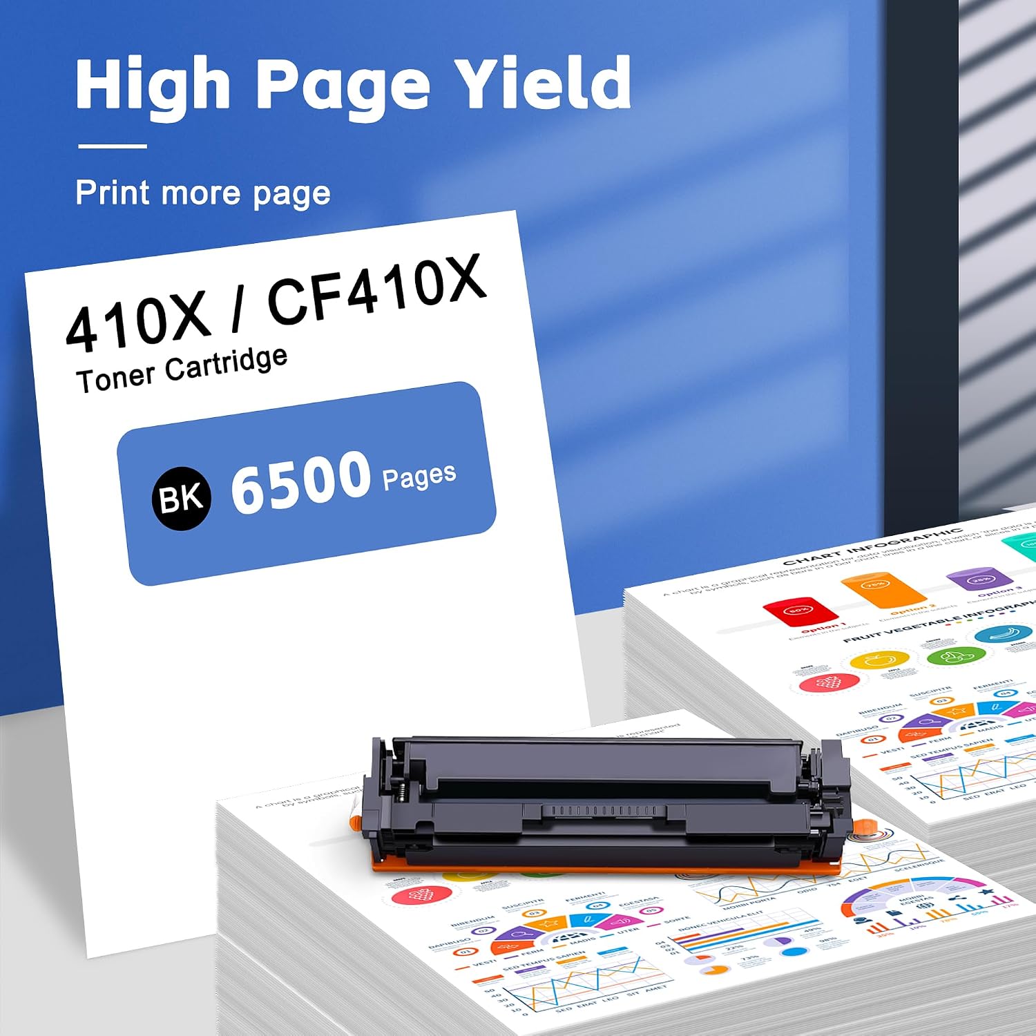 410X Black Toner Cartridge (2 Black) Replacement for HP 410X CF410X Black Toner Works with Pro M452dn M452dw M452nw Pro MFP M477fdn M477fdw M477fnwv Printer Toner