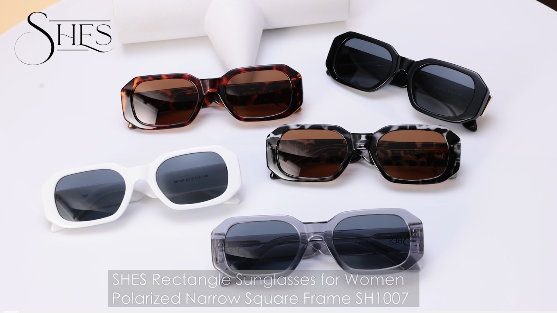?New White Rectangle Polarized Sunglasses Fashion Trendy Narrow Square Narrow Rectangle Marbleized Sunglasses | Anne Klein main image 2