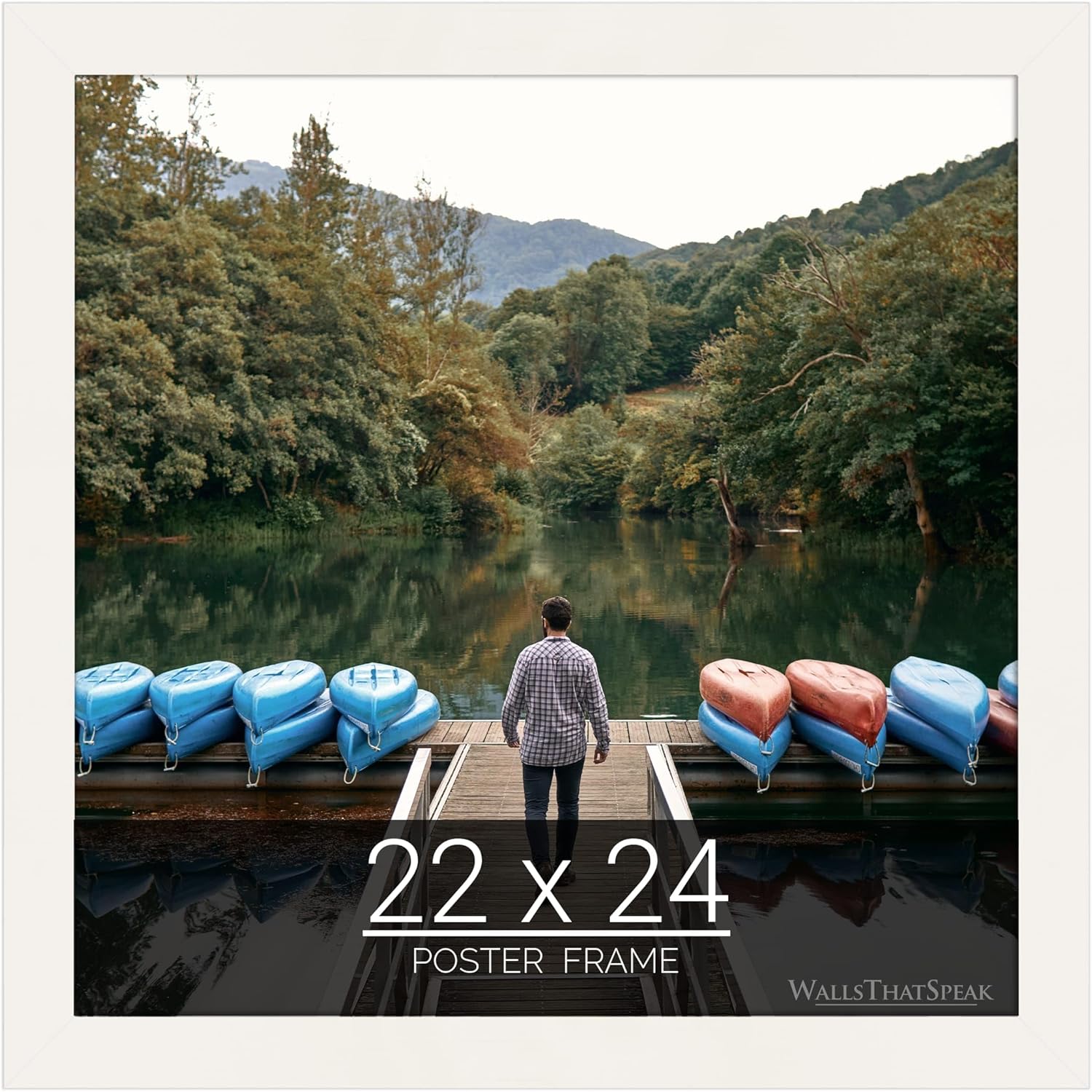 wallsthatspeak 22x24 white Picture Frame for Puzzles Posters Photos or Artwork