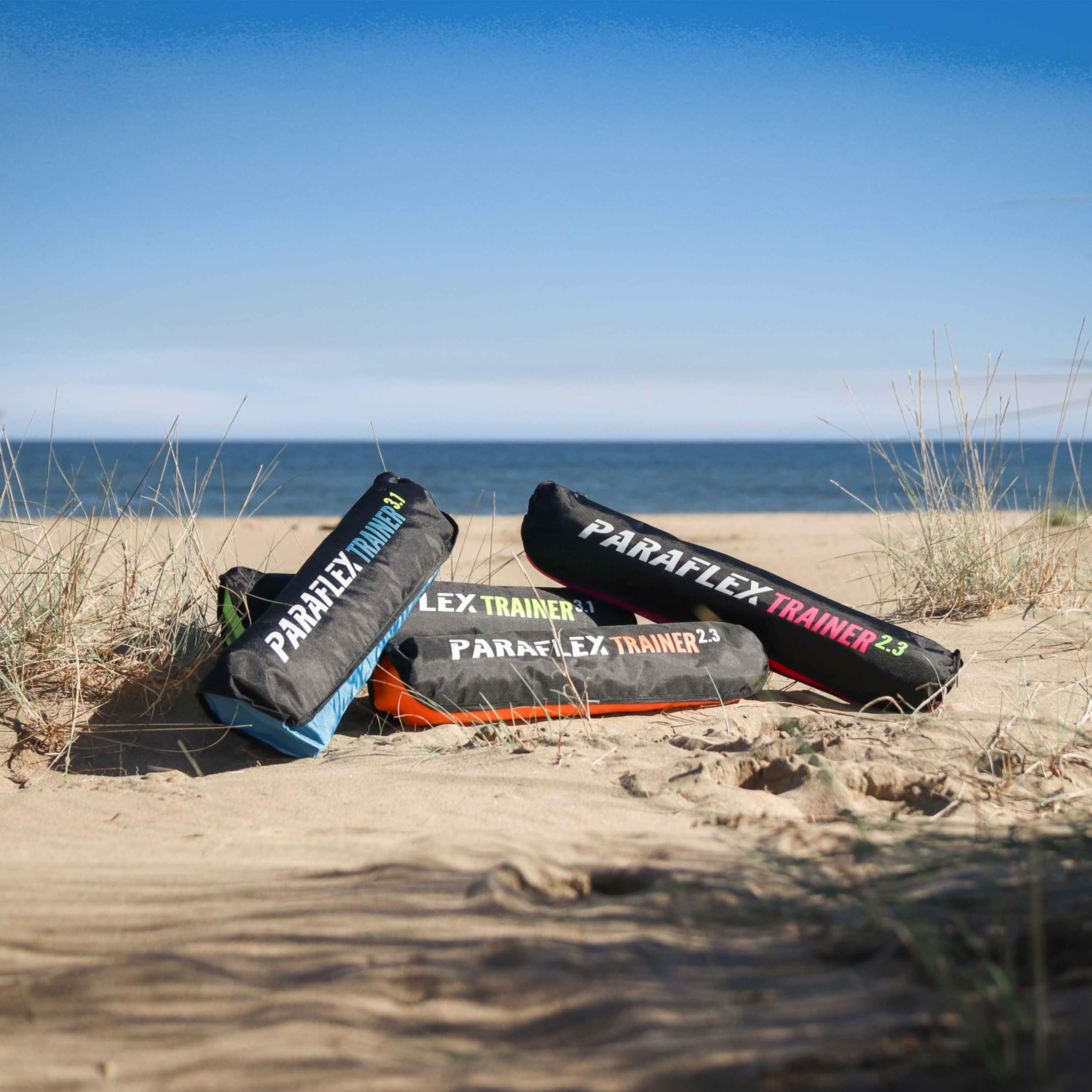 Wolkenstürmer Paraflex Trainer 2.3 - Ala de Kitesurf - Negro/Naranja - 3 líneas de cometa como complemento Mountain Board - Ala de tracción