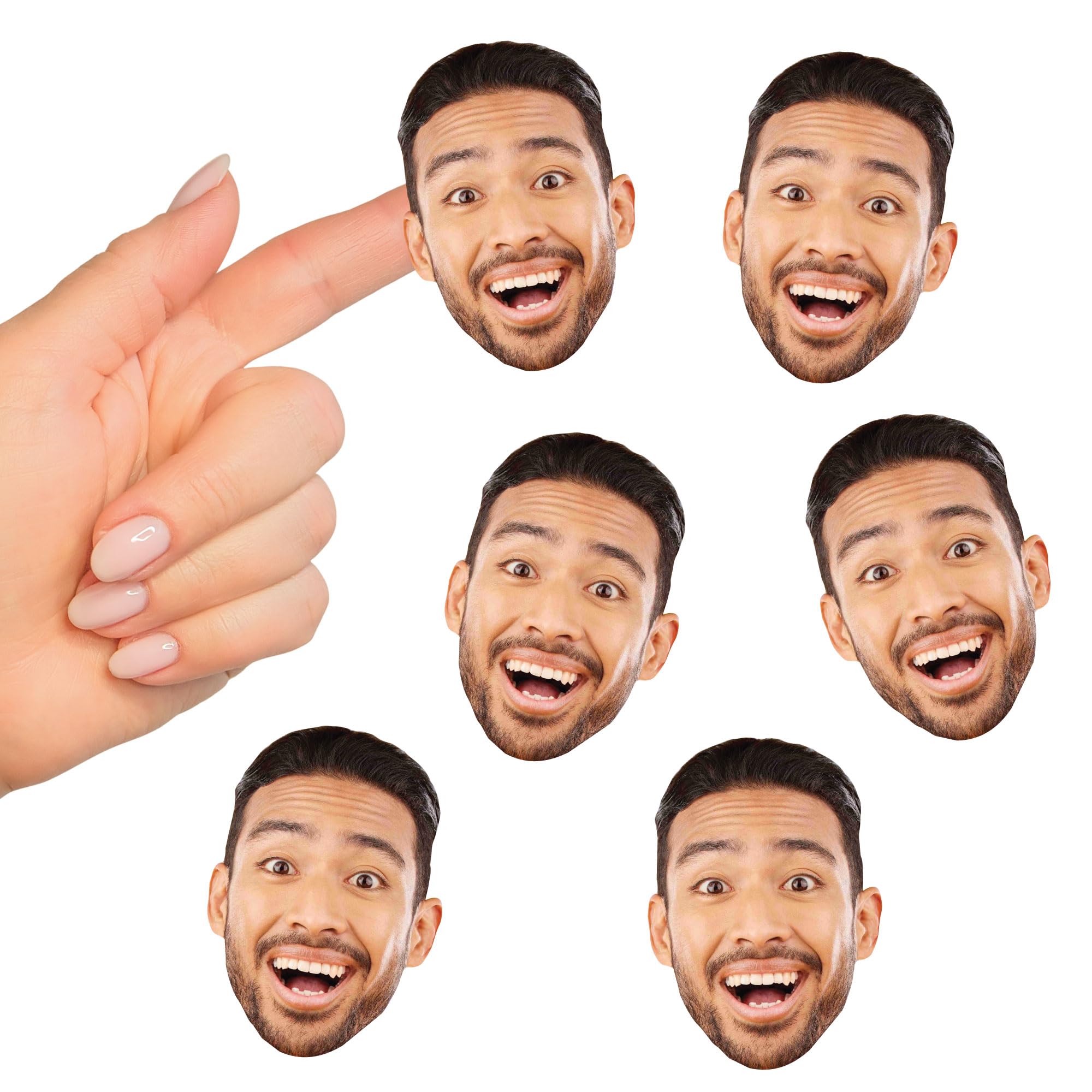 Big Dot of Happiness Custom Photo Party Favors - Fun Face Cut-Out Stickers - Set of 24